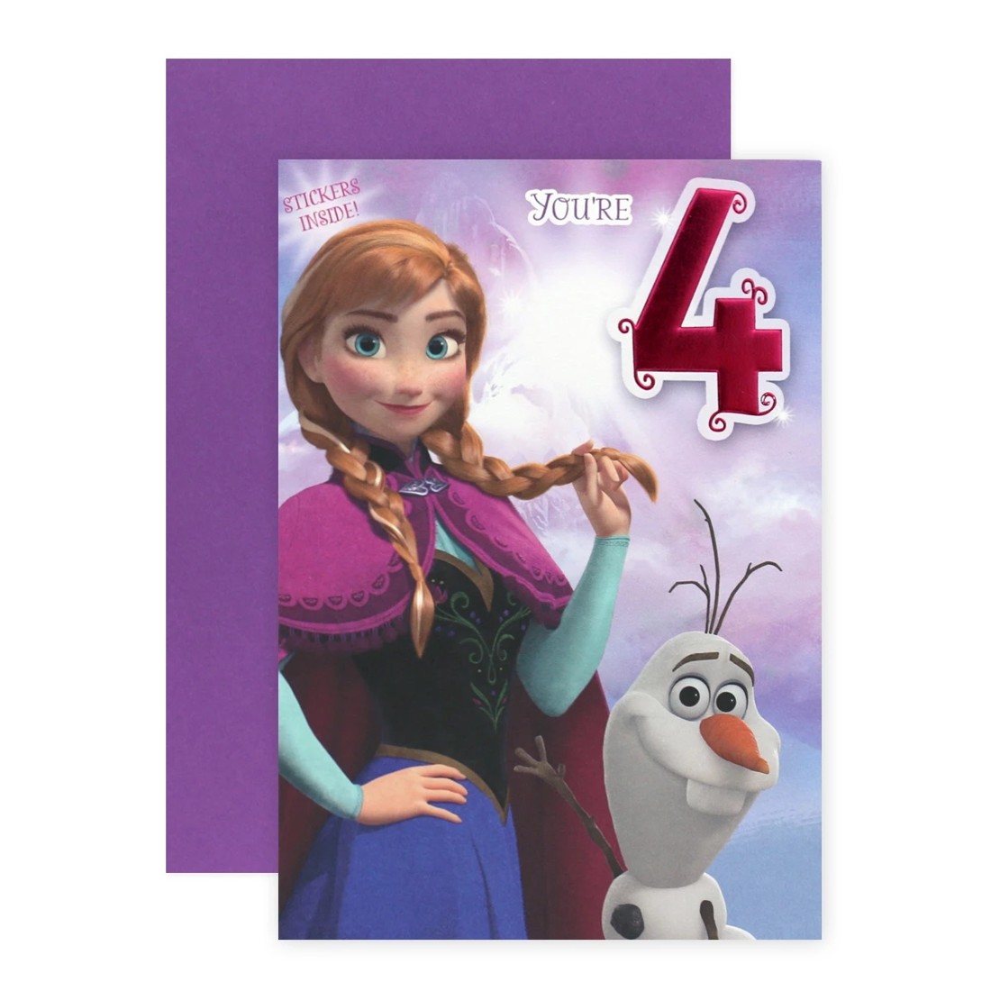 1 Connections from Hallmark 4th Birthday Card for Girl with Stickers - Anna and Olaf, 1 of 3