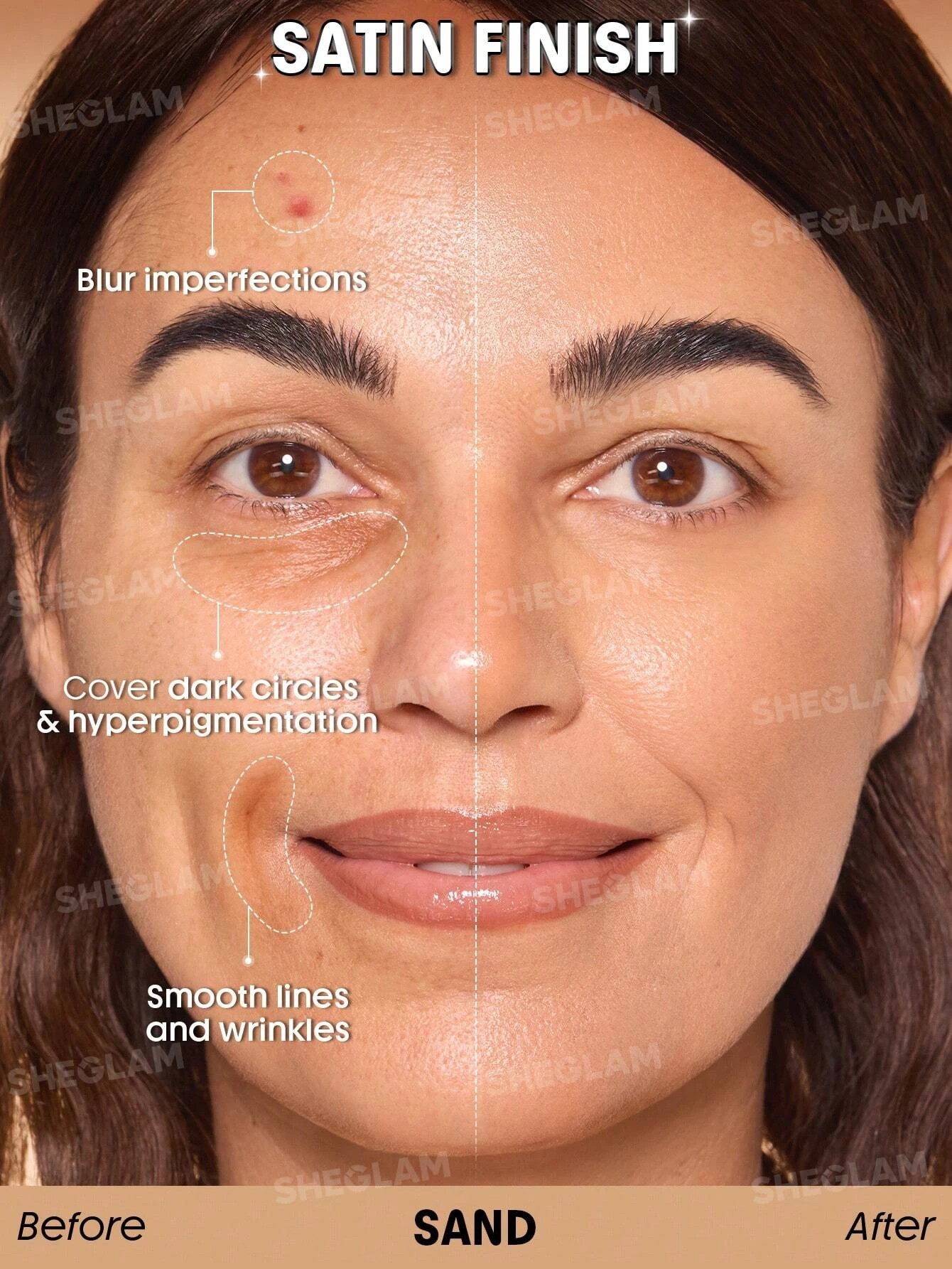 2 SHEGLAM Skin Sync Satin Foundation - Sand, 2 of 10