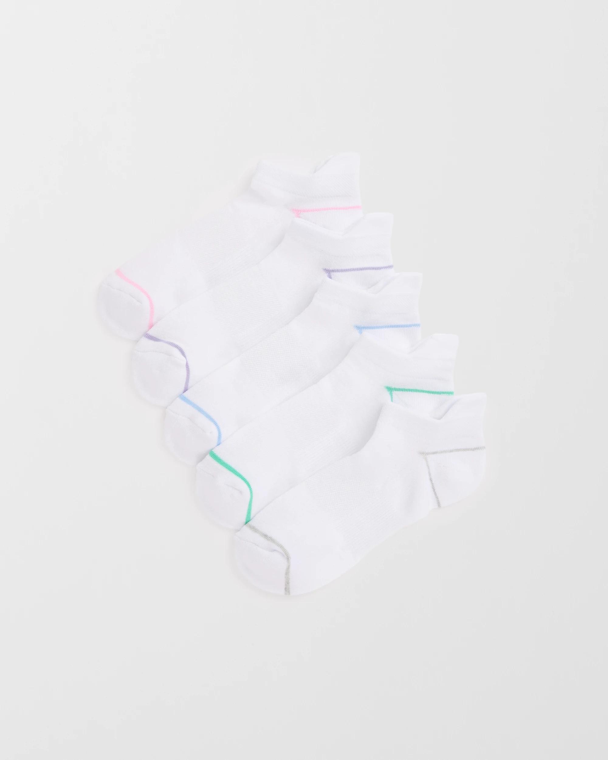 1 Target Woman Australian Cotton Blend 5 Pack No Show Sports Socks WHITE, 1 of 3