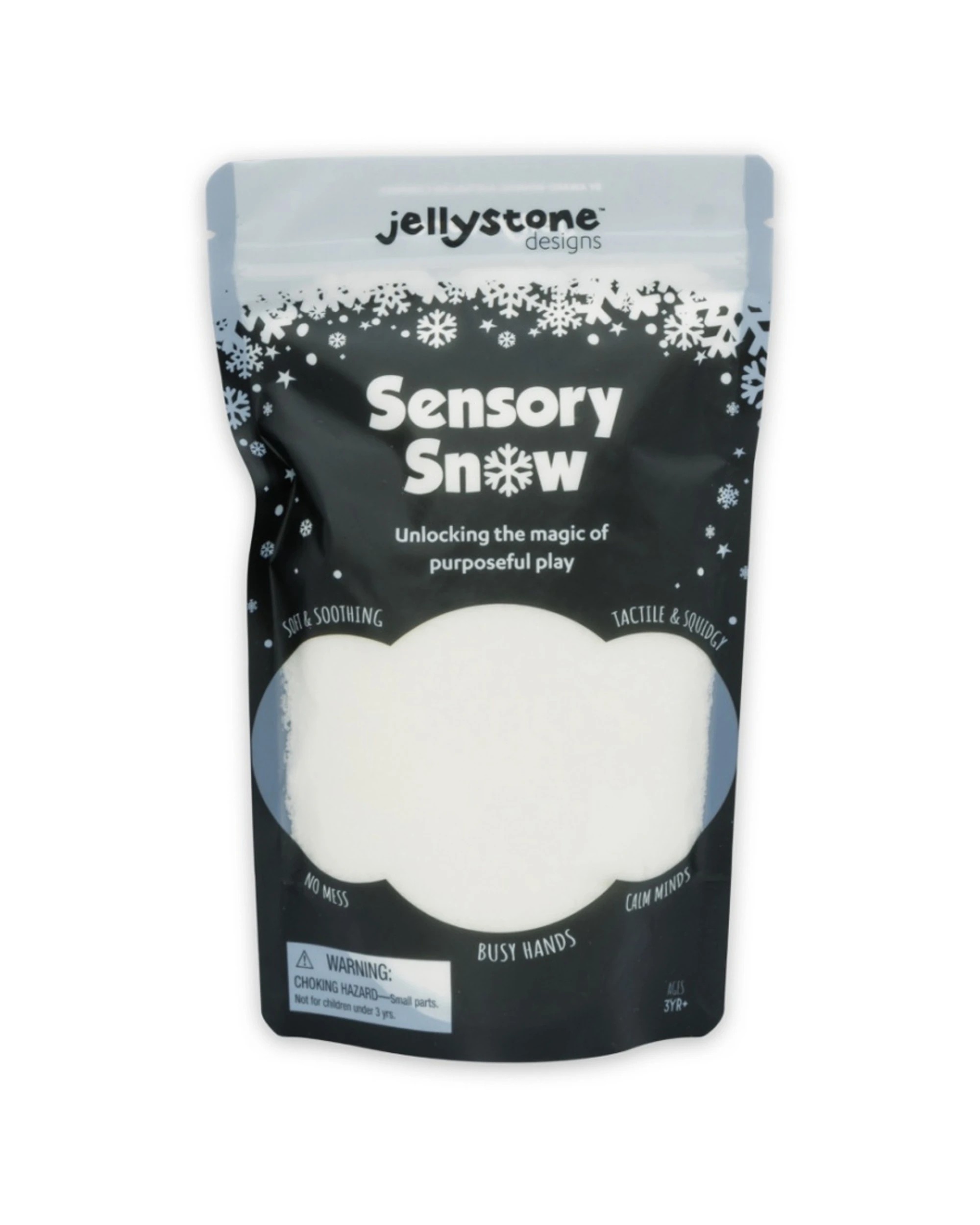 1 Jellystone Designs Kids Sensory Snow Soft Tactile Soothing Squidgy Toy - White, 1 of 3