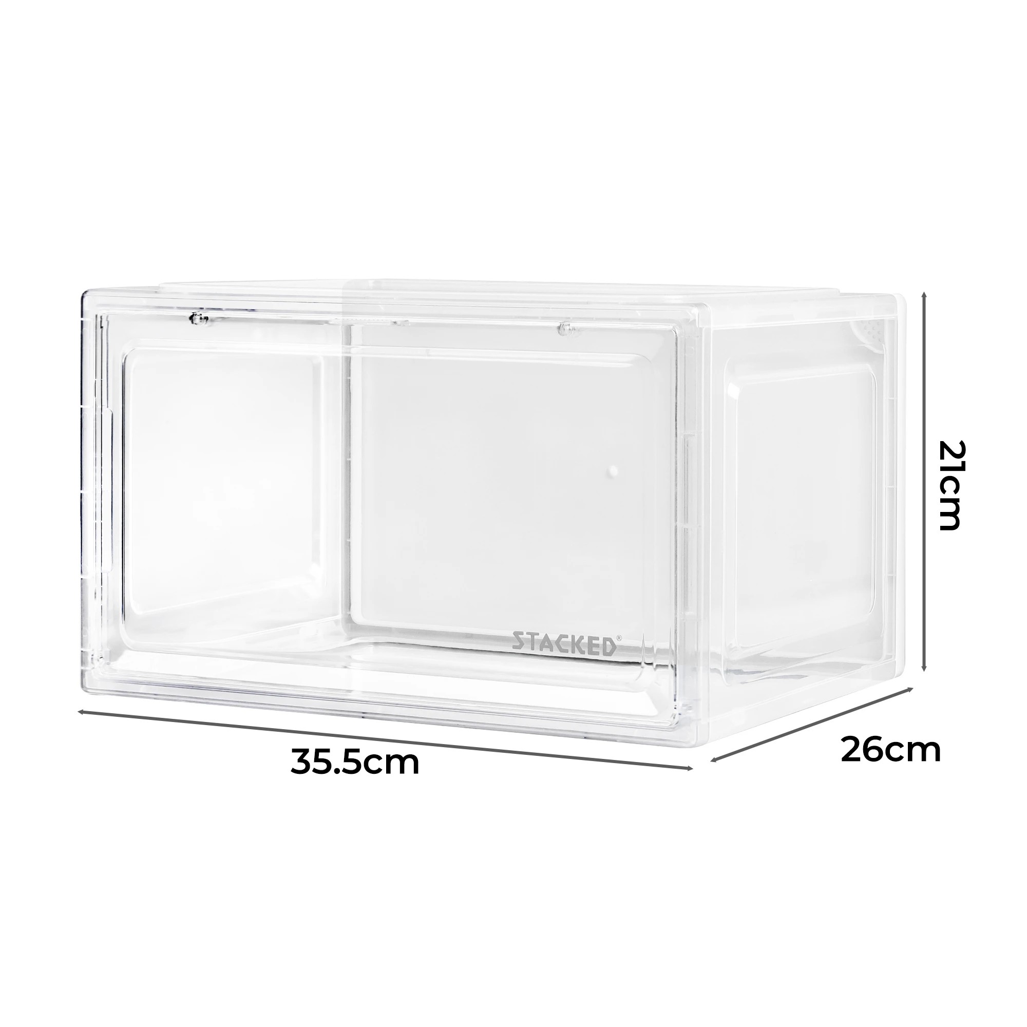 3 Stacked Shoe Box Acrylic Sneaker Display Case Stackable Magnetic Anti-oxidation, 3 of 8