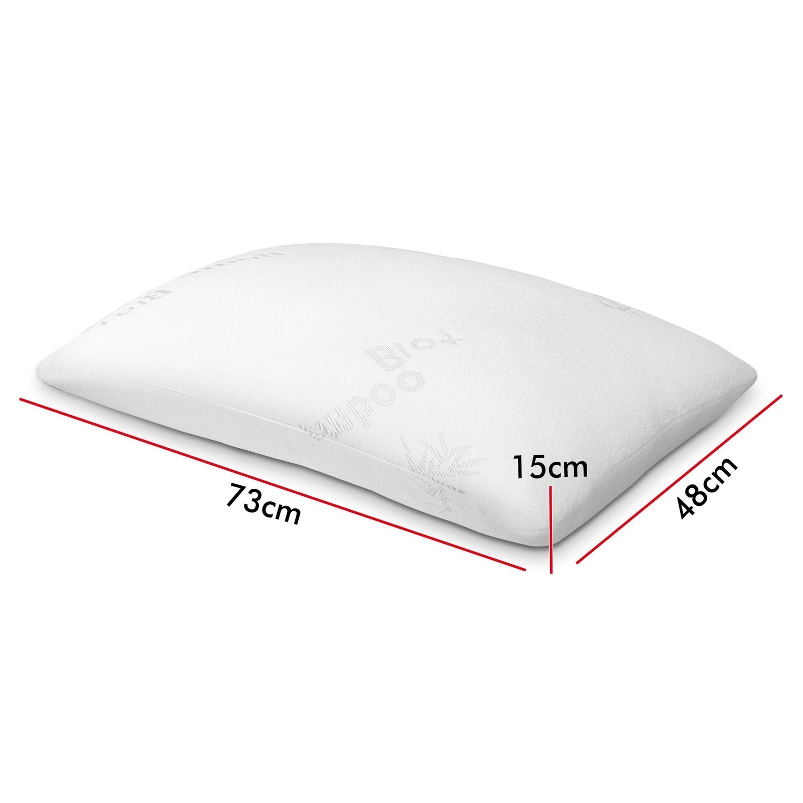 2 Starry Eucalypt Memory Foam Pillow Twin Pack Standard Size Cool Gel - White, 2 of 4