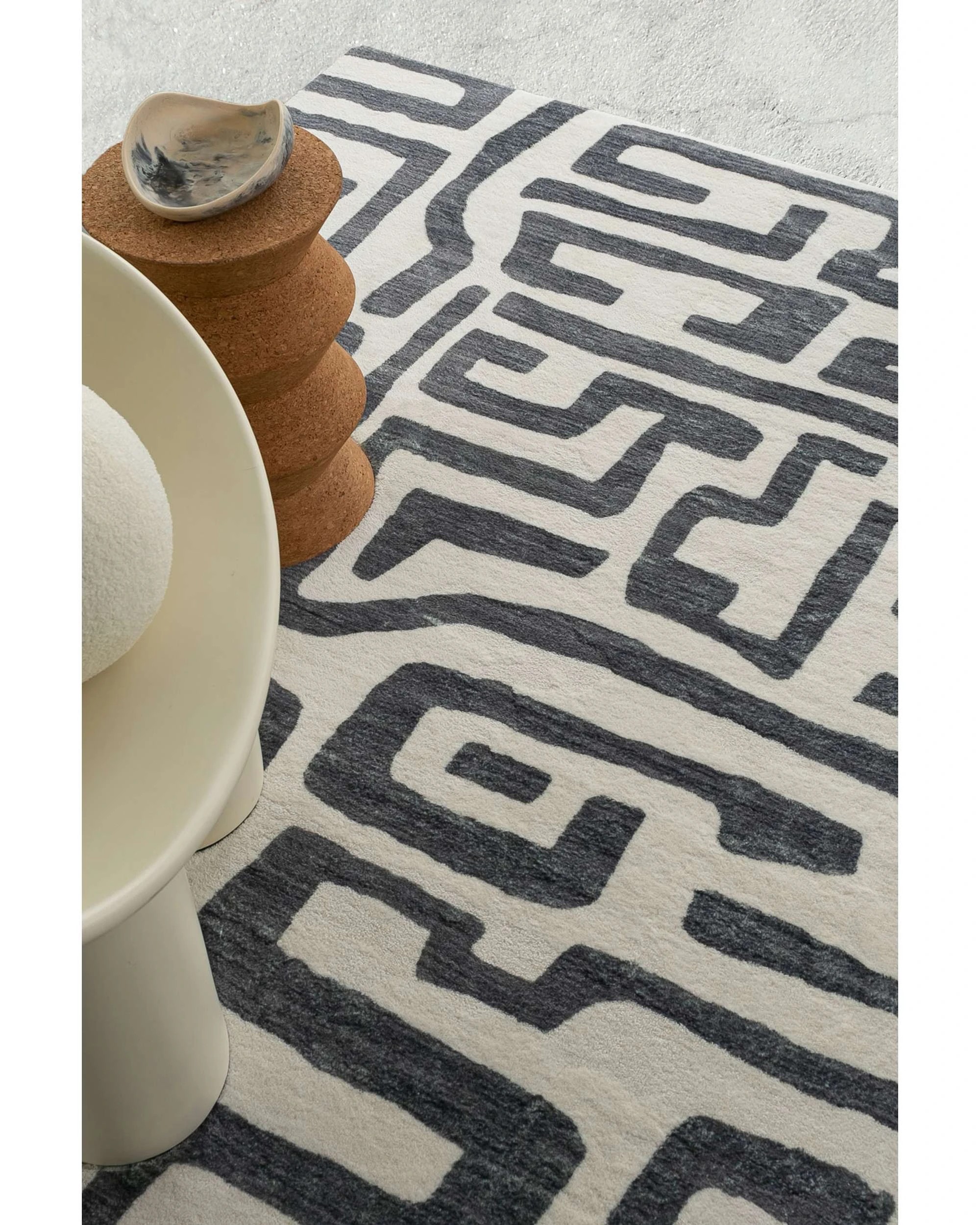3 Loopsie Walvis Aztec Washable Rug-290cm x 200cm - White, 3 of 6