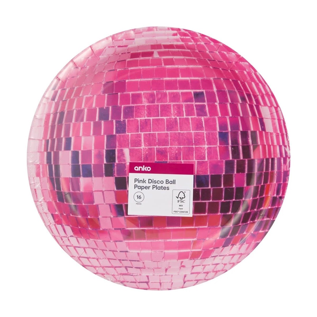 5 16 Piece Pink Disco Ball Paper Plates, 5 of 5