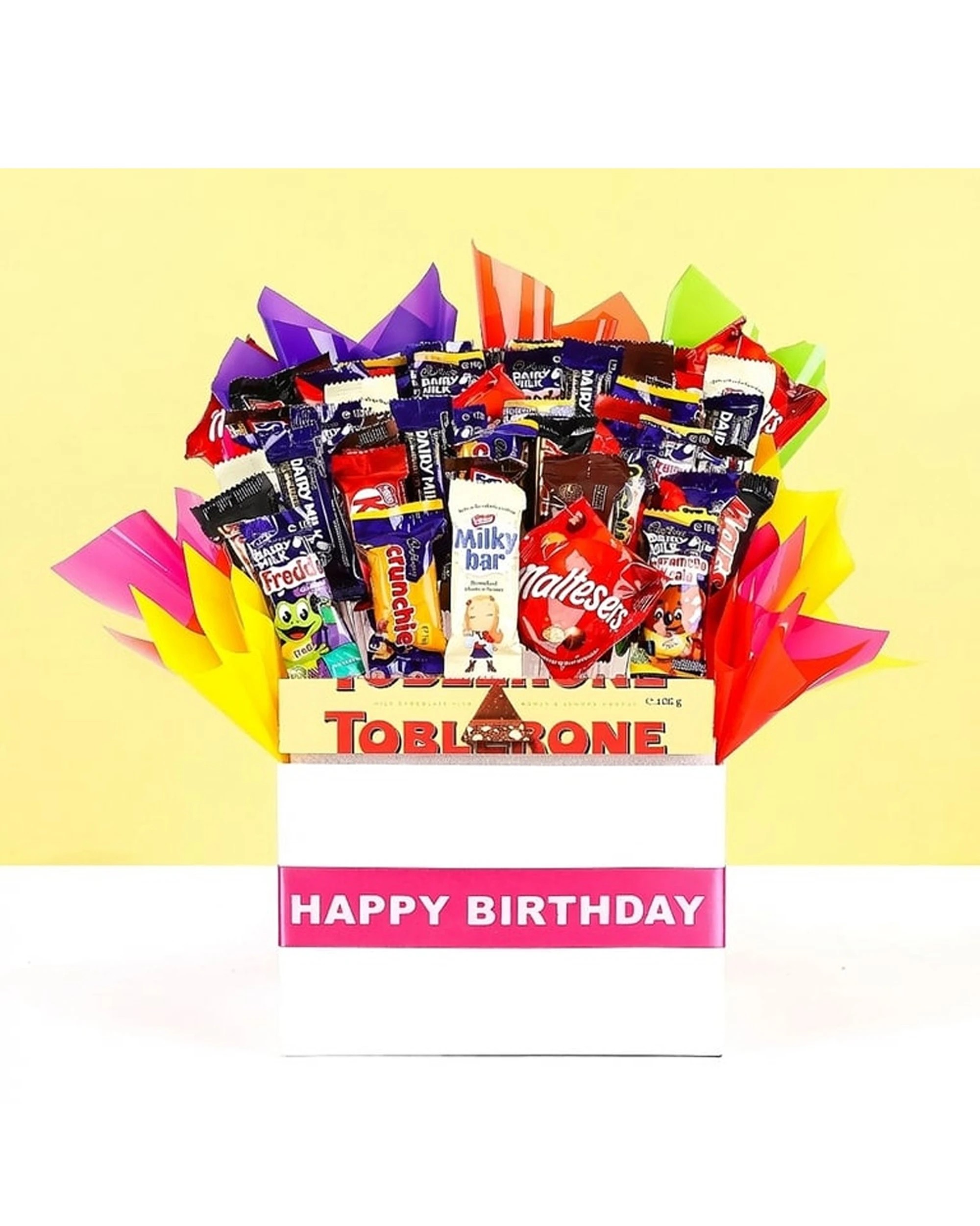 6 Gift Basket Large Happy Birthday Chocolate Bouquet Present Hot - Pink, 6 of 7