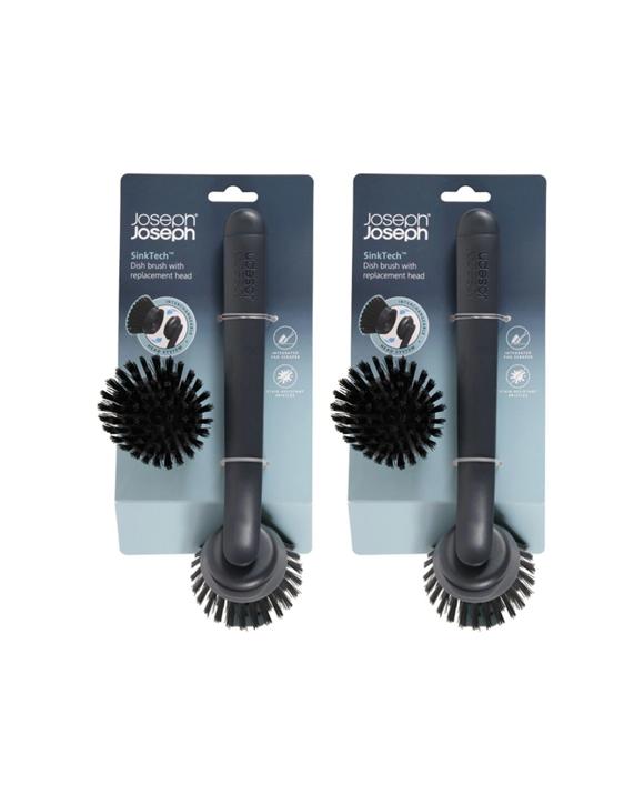 Joseph Joseph SinkTech Dish Brush 2PK With Replacement Pan Scraper Graphite - Grey