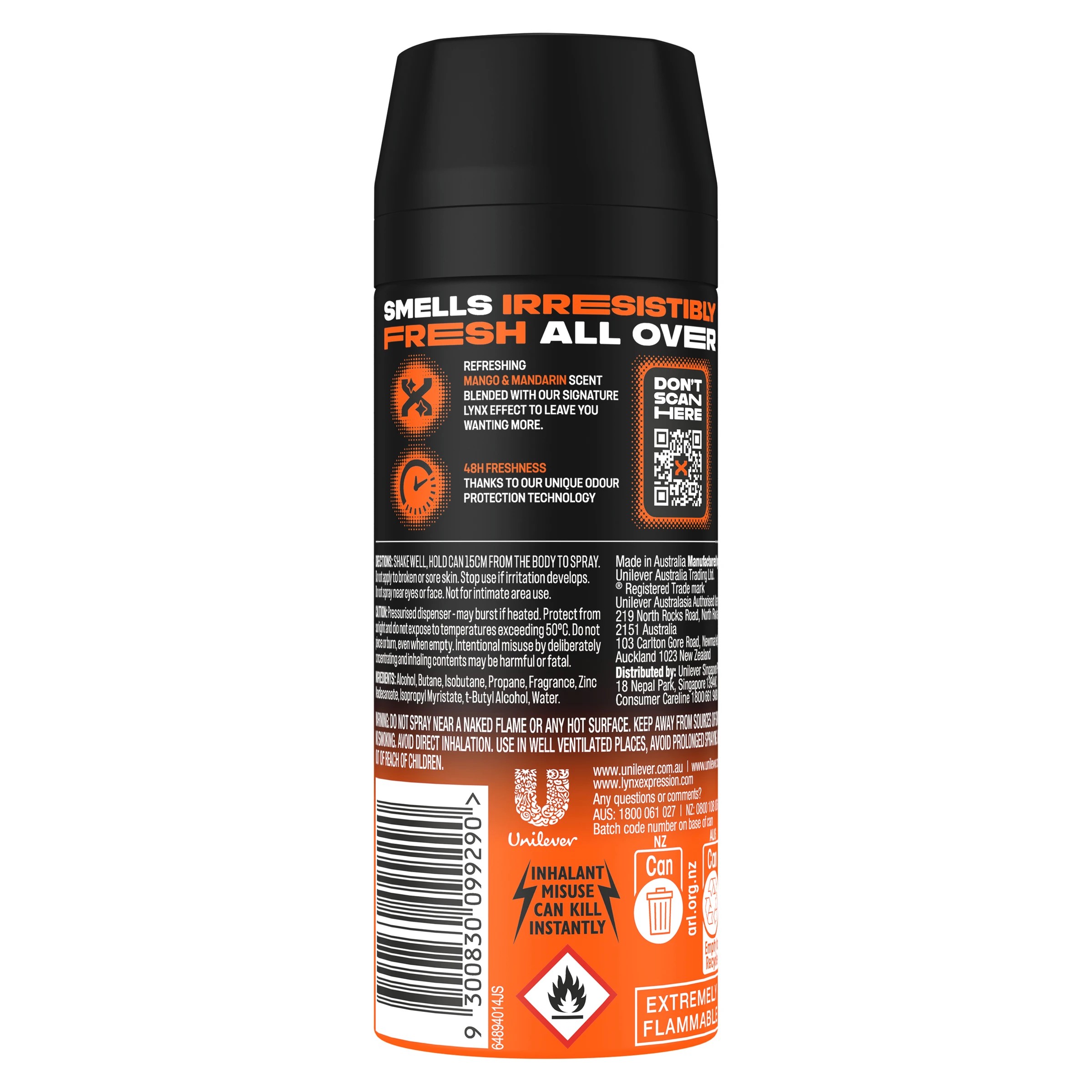 2 LYNX Sunset Fresh 48H Odour Protection Deodorant Bodyspray 165ml - Mango and Mandarin Scent, 2 of 6