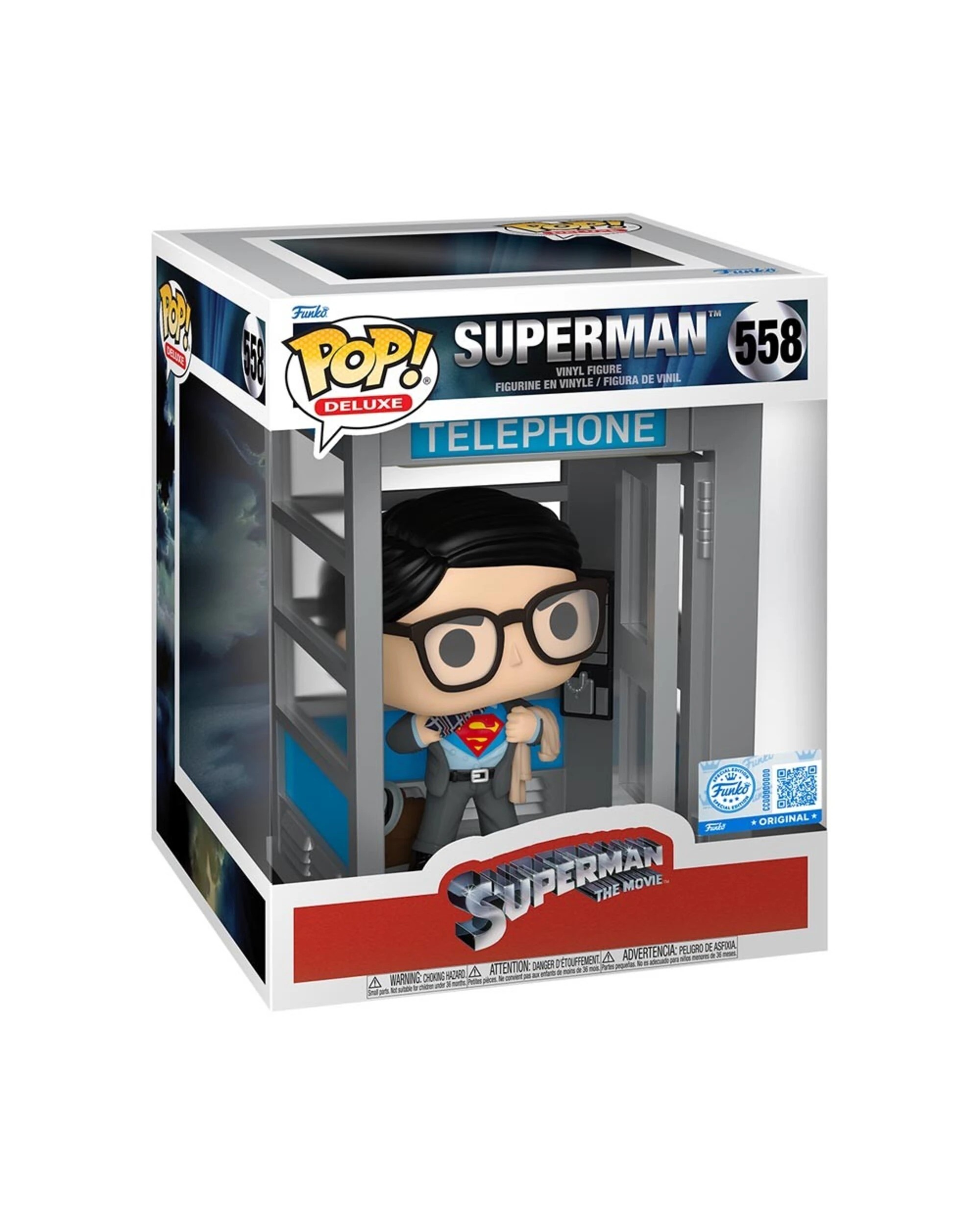 2 Superman: The Movie (1978) - Superman in Phone Booth Deluxe Pop! Vinyl Figure, 2 of 2