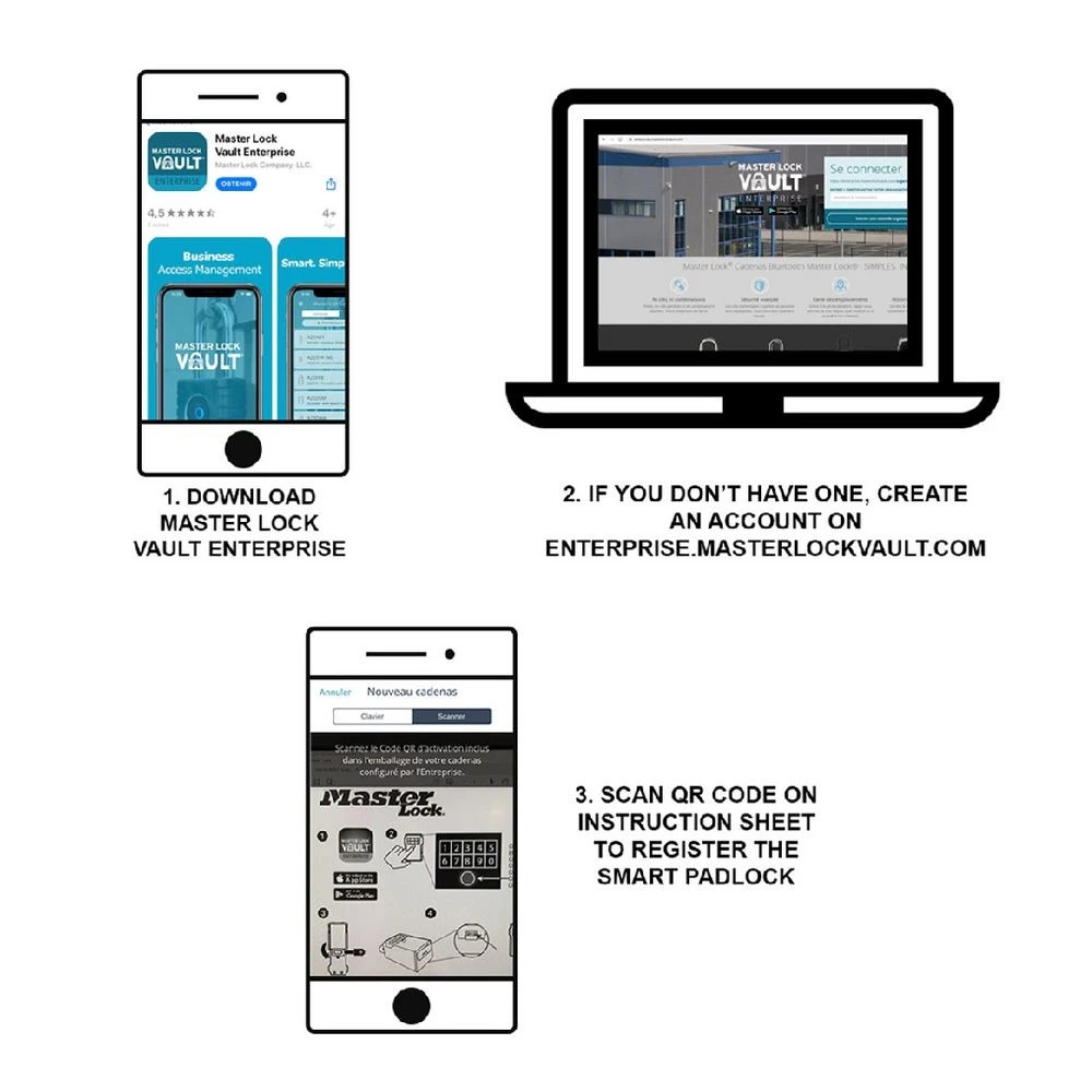 7 Masterlock Bluetooth Outdoor Padlock Black, 7 of 8