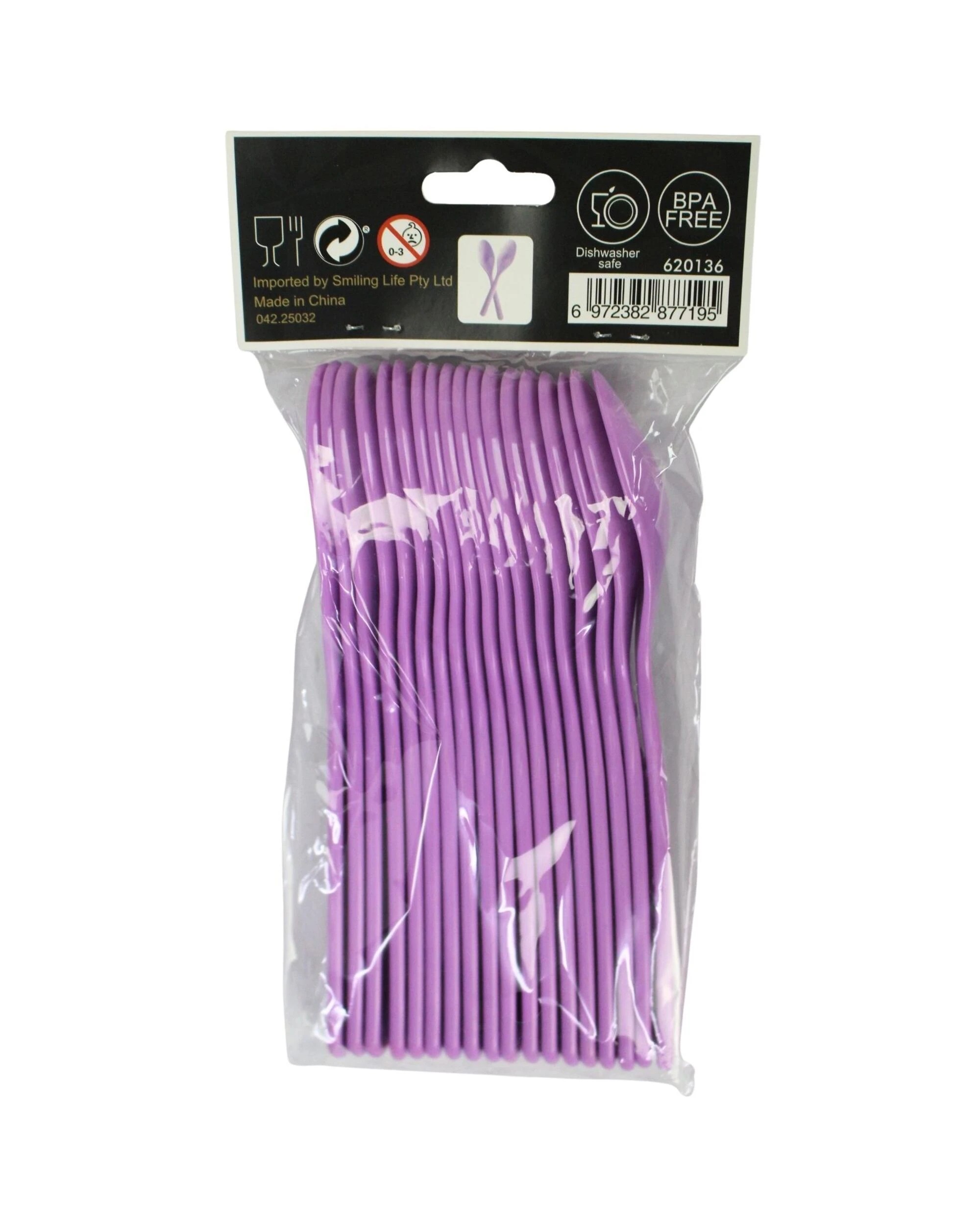 4 Party Maker Light Reusable Plastic Spoons Pack of 18 - Purple, 4 of 4
