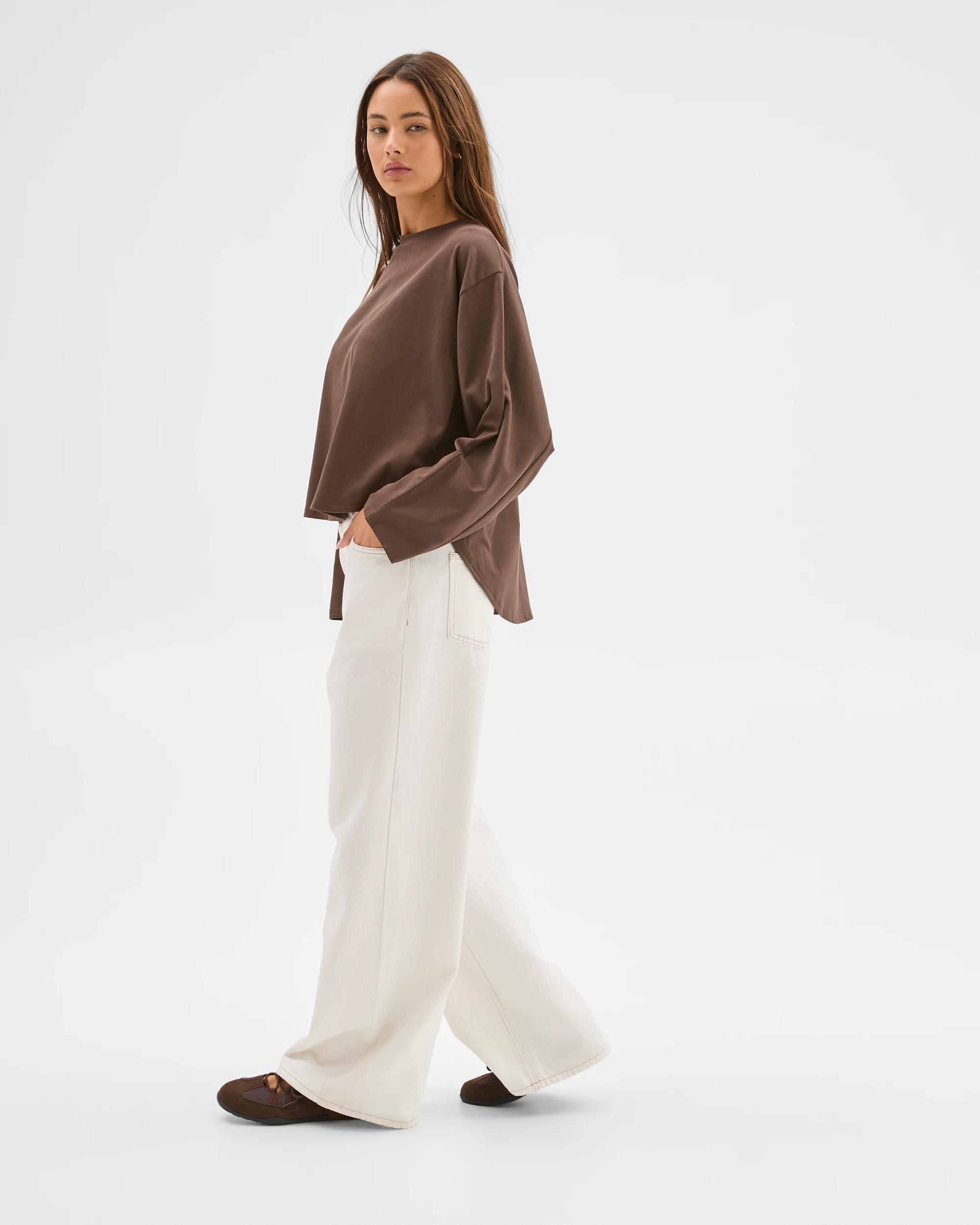 3 Lily Loves Australian Cotton Dolman Sleeve T-Shirt BARK, 3 of 7