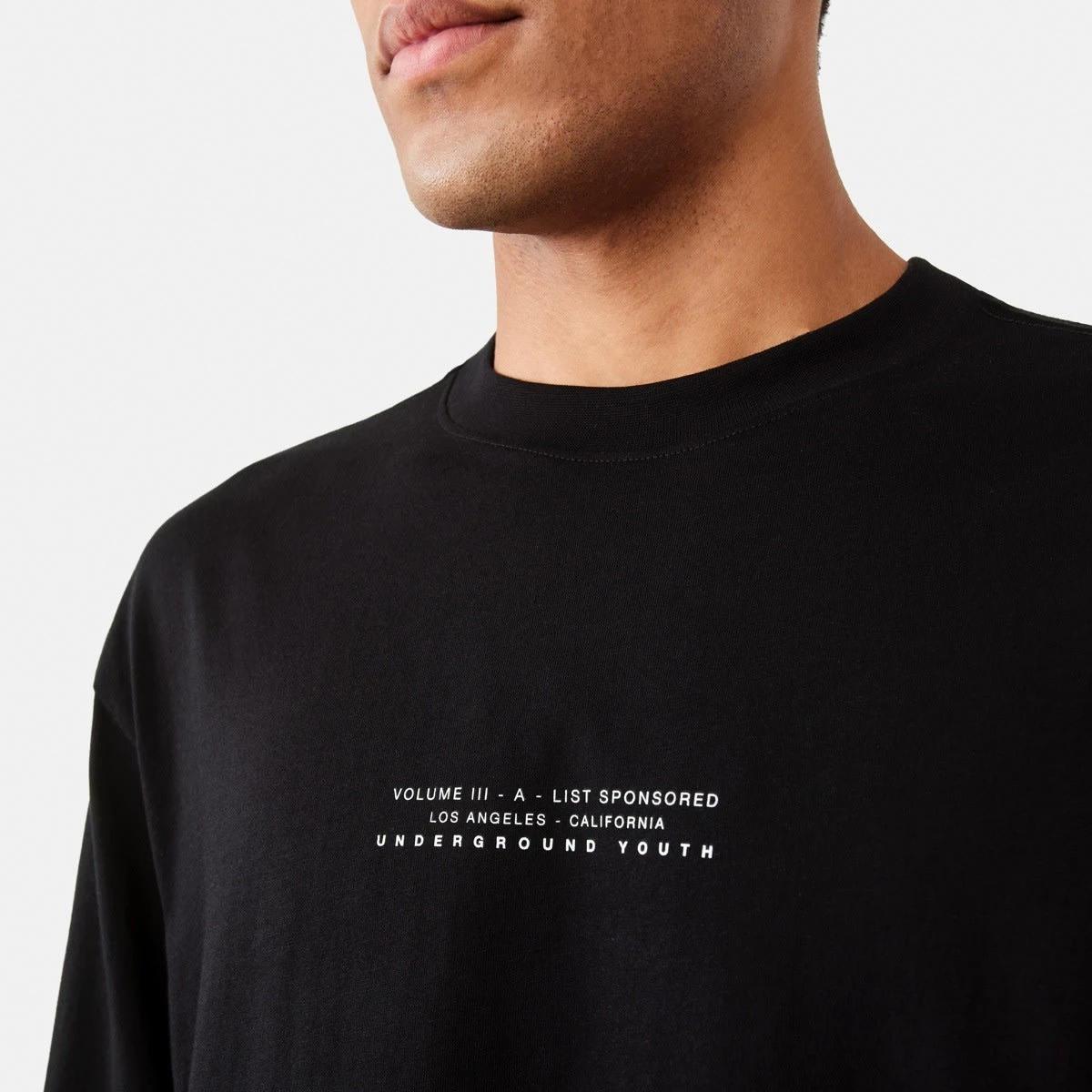 6 Long Sleeve Oversized Graphic T-shirt Black, 6 of 7