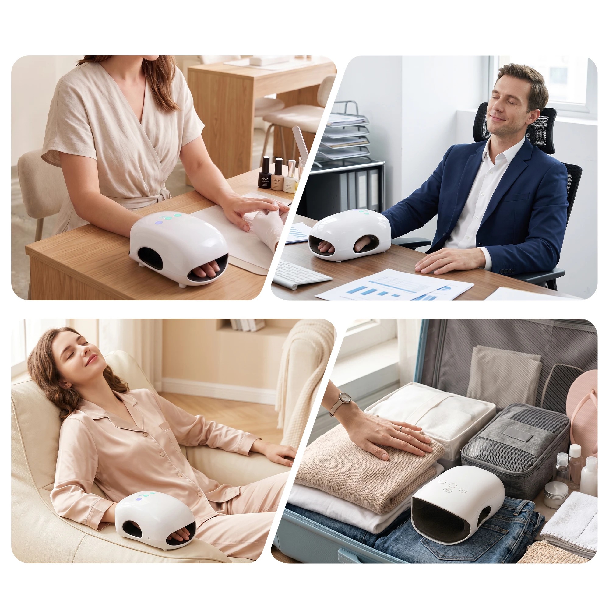 9 Livemor Hand Massager Cordless Hand Massager with Heat & Compression for Arthritis and Carpal Tunnel - White, 9 of 9