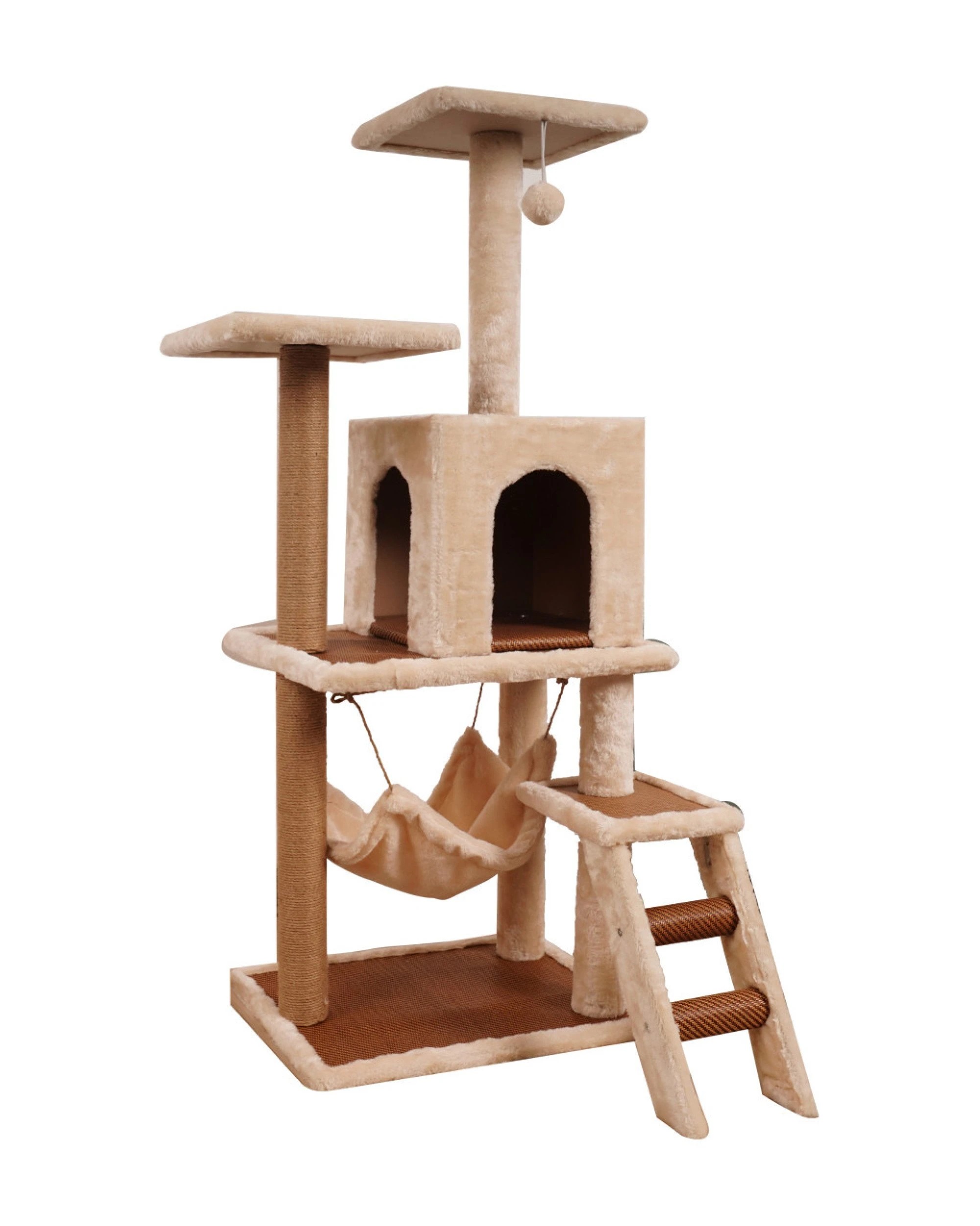 1 Furtastic 125cm Cat Tree Scratching Post - Beige, 1 of 7