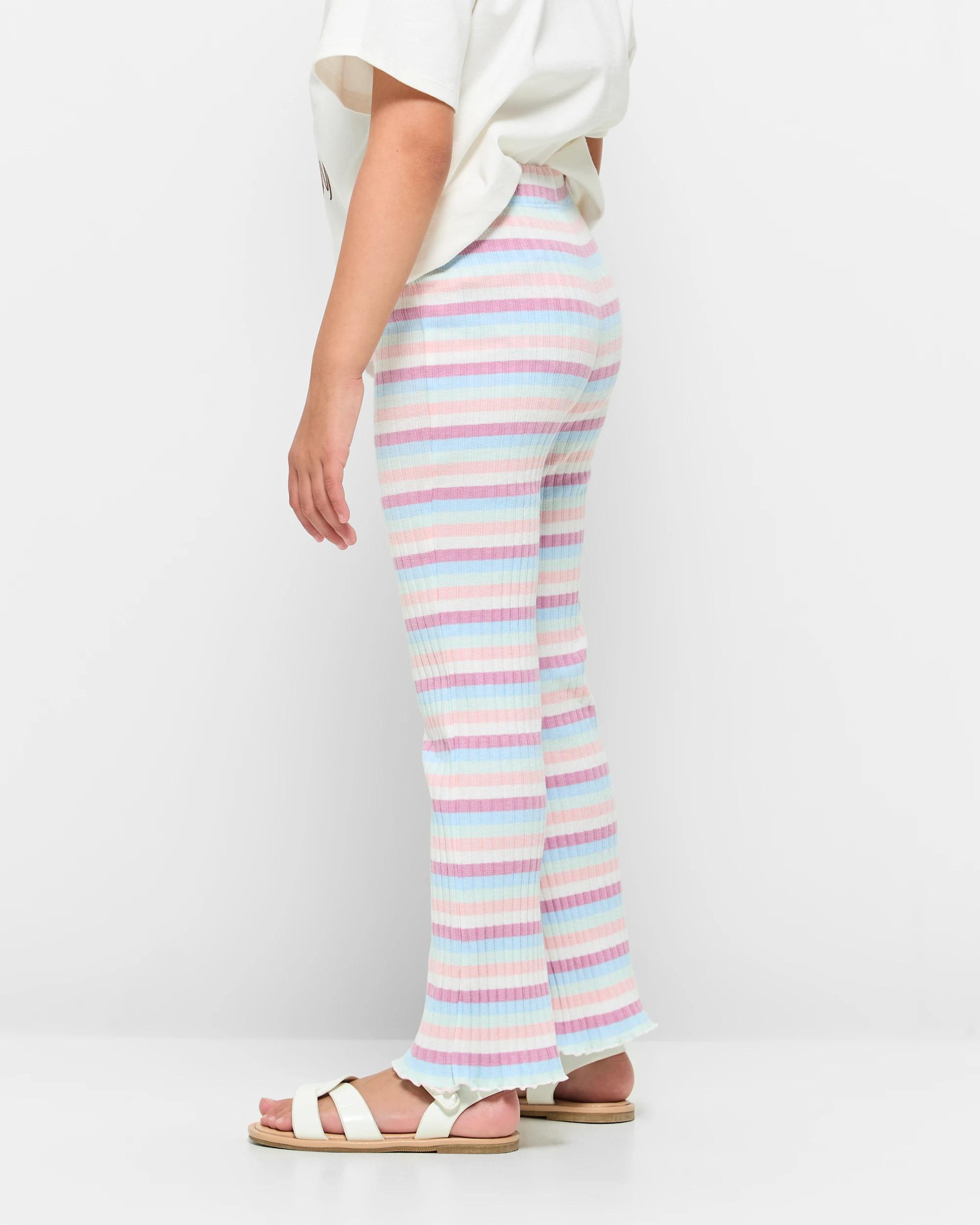3 Target Australian Cotton Rib Flare Leggings MULTI STRIPE, 3 of 5