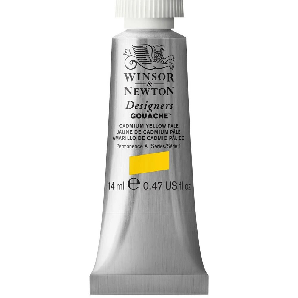 1 Winsor & Newton Designers Gouache 14mL Yellow Pale  S4, 1 of 1