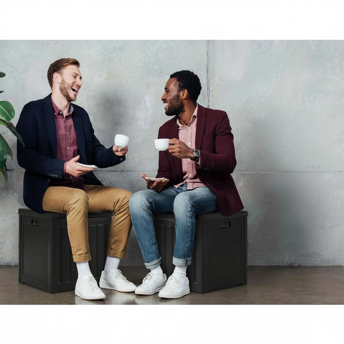 6 Gardeon Outdoor Storage Box 80L Container Lockable Garden Toy Tool Shed - Black, 6 of 7