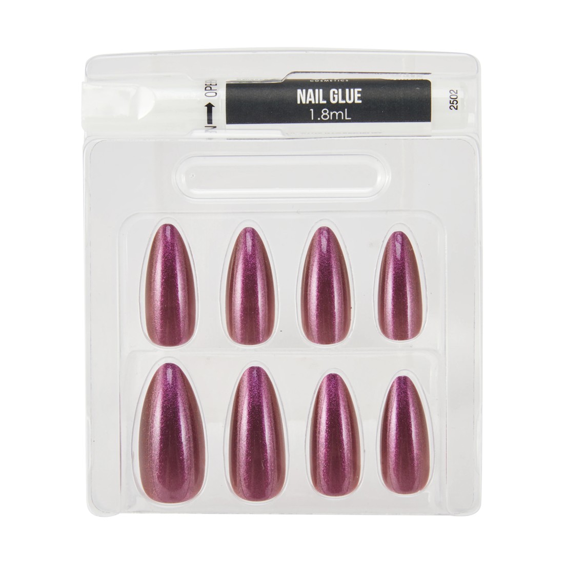 3 OXX Cosmetics 24 Pack Artificial Nails with Adhesive - Pointed Stiletto Shape, Cherry, 3 of 4