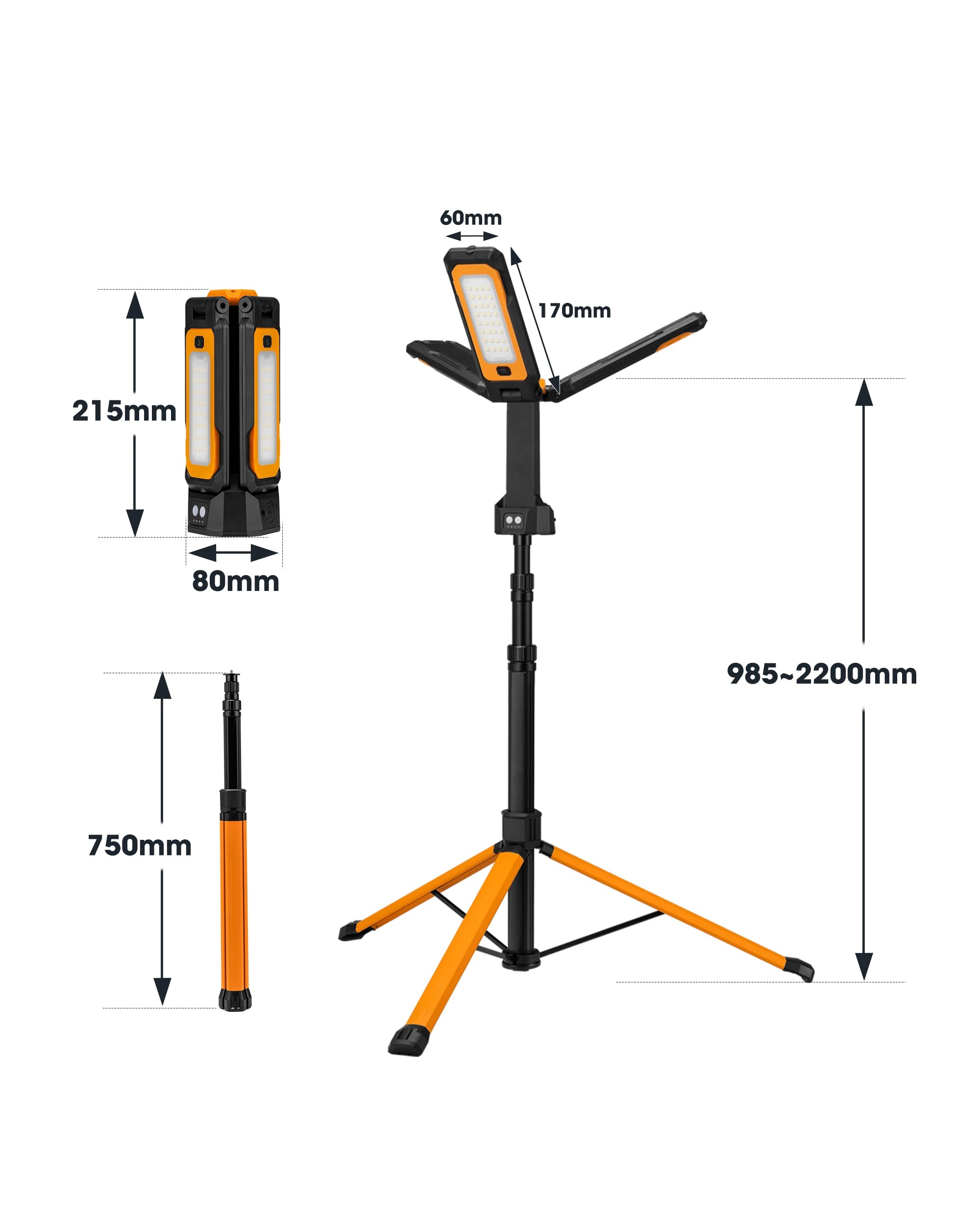 9 San Hima LED Tripod Work Light Portable Telescopic Camping Lamp Rechargeable, 9 of 10