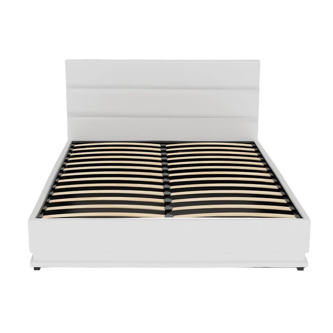 4 Artiss Bed Frame Queen Size LED Gas Lift  LUMI - White, 4 of 7