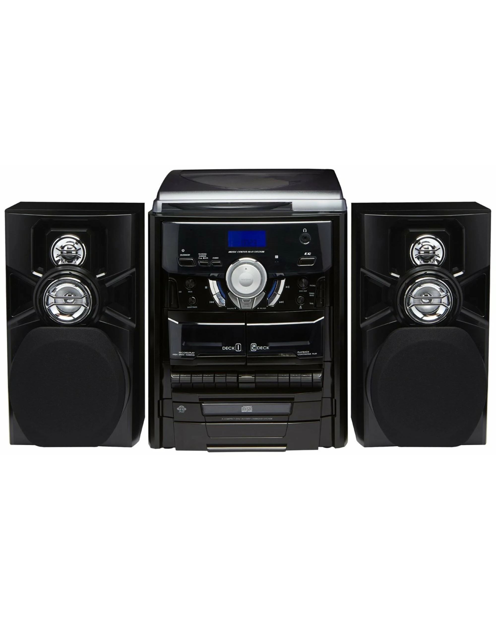 1 Lenoxx Mini Hi-Fi System with 3-Speed Turntable, 1 of 4