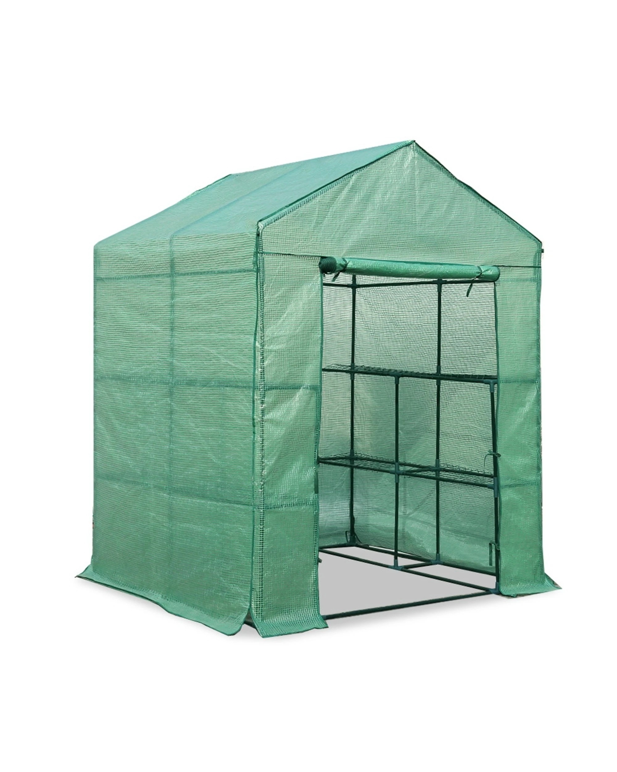 1 Green Fingers Greenhouse Walk in Green House Tunnel Plant Garden Shed 8 Shelves - Clear, 1 of 10