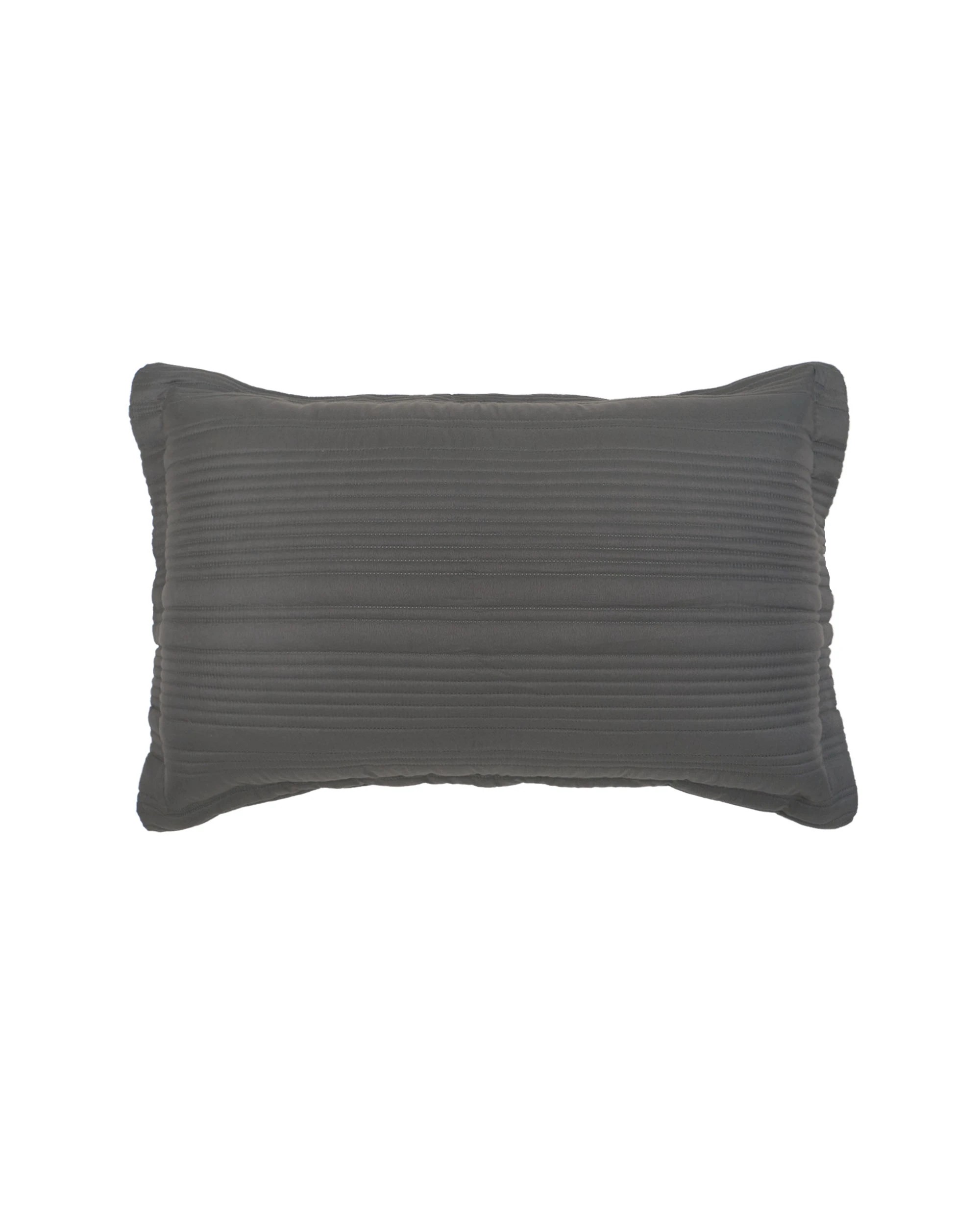 2 Bambury Flinders Embossed Microfibre Lightweight Coverlet Set - Single/Double - Charcoal, 2 of 4