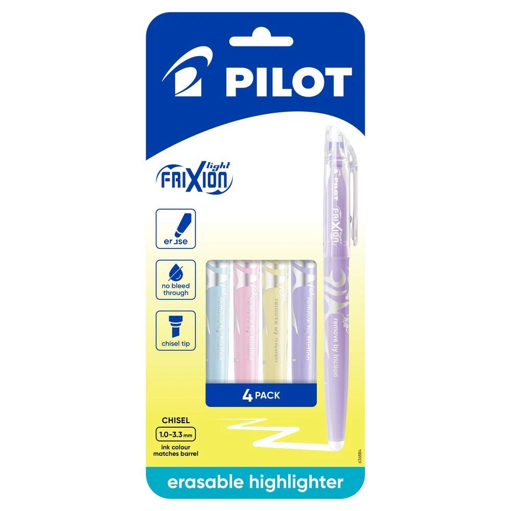 1 PILOT FriXion Light Pastel Erasable Highlighter Assorted 4Pk, 1 of 6