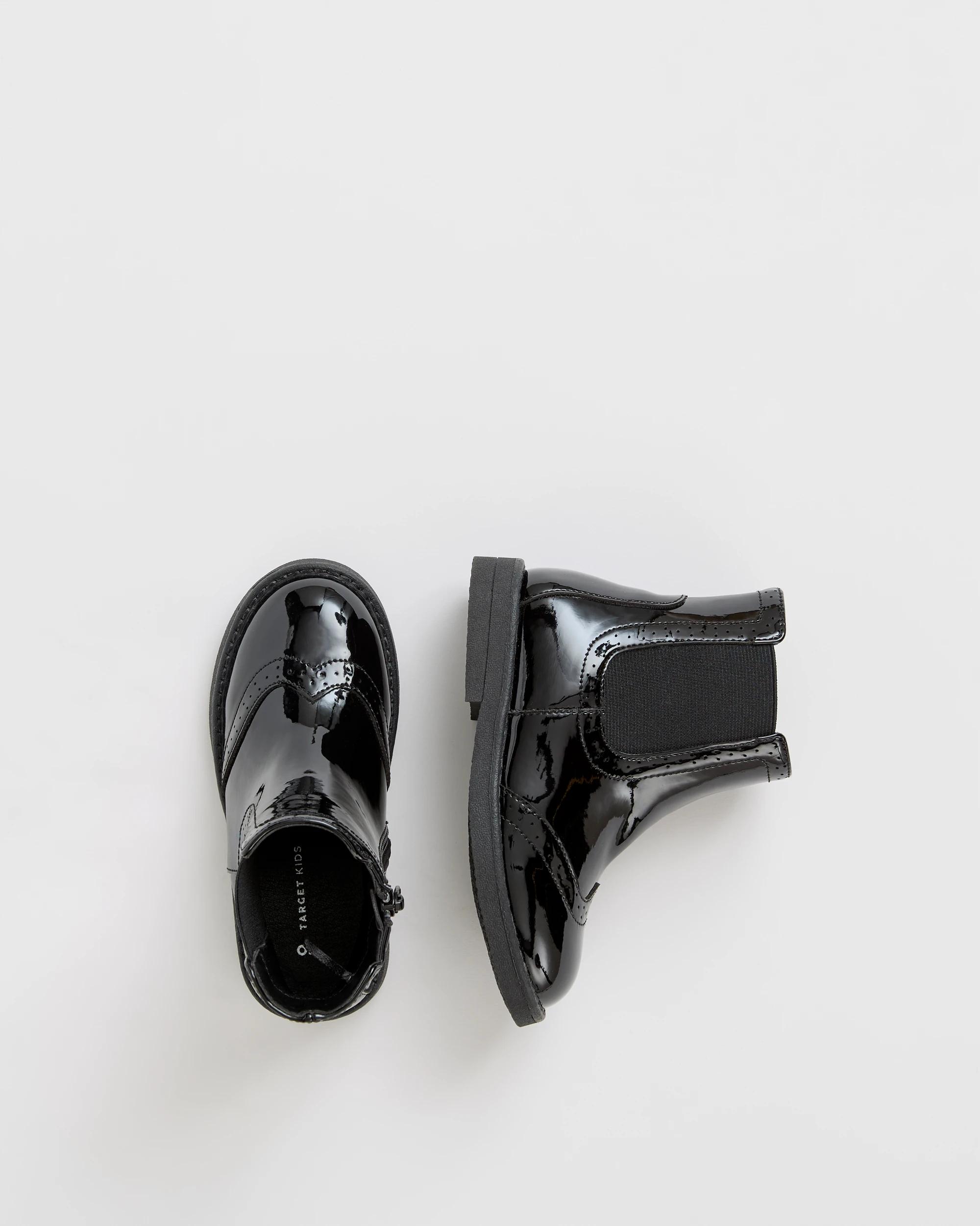 3 Target Kids Elastic Chelsea Boot BLACK PATENT, 3 of 3