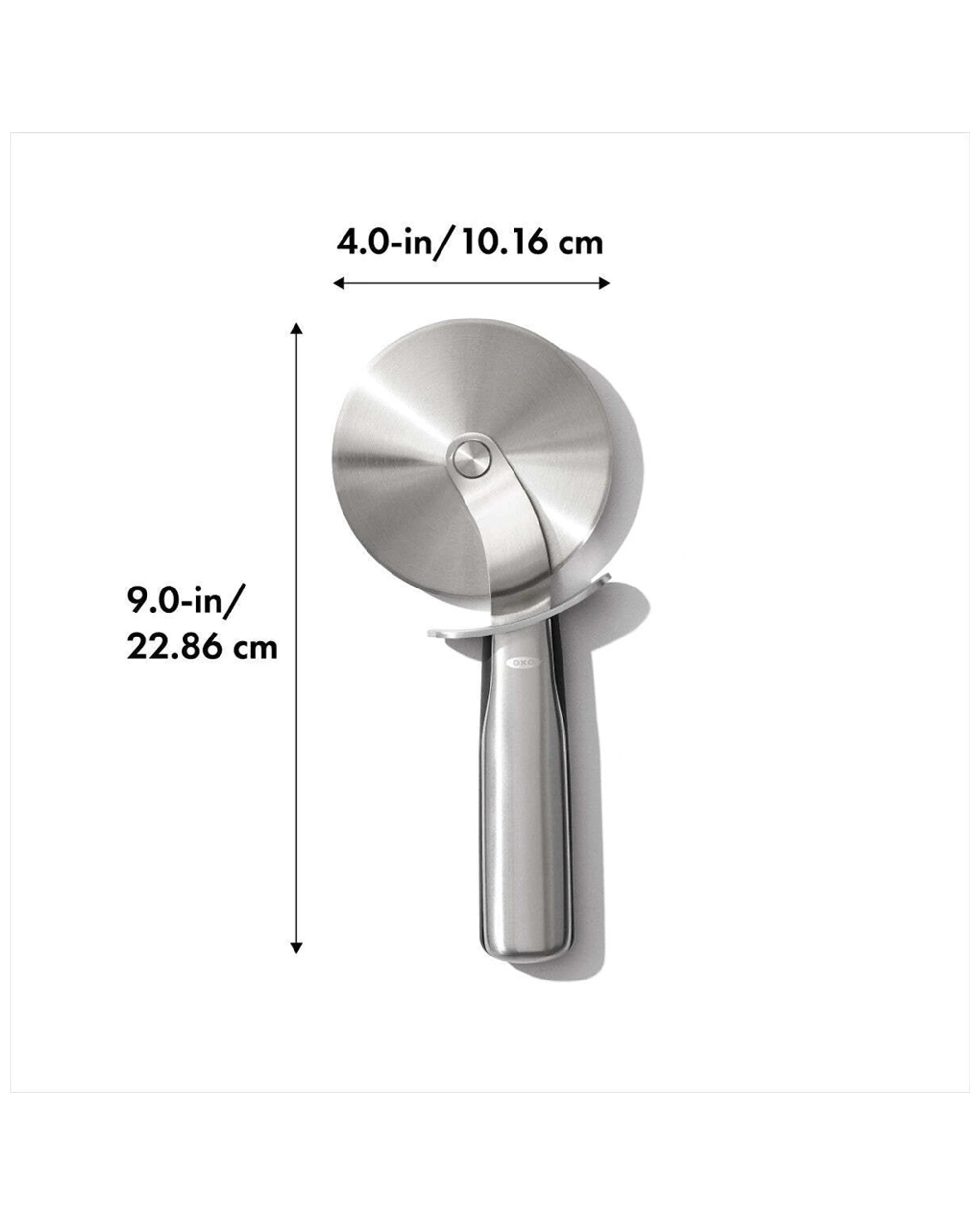 3 Oxo Good Grips Stainless Steel 10cm Pizza Wheel With Thumb Guard Non Slip - Silver, 3 of 6
