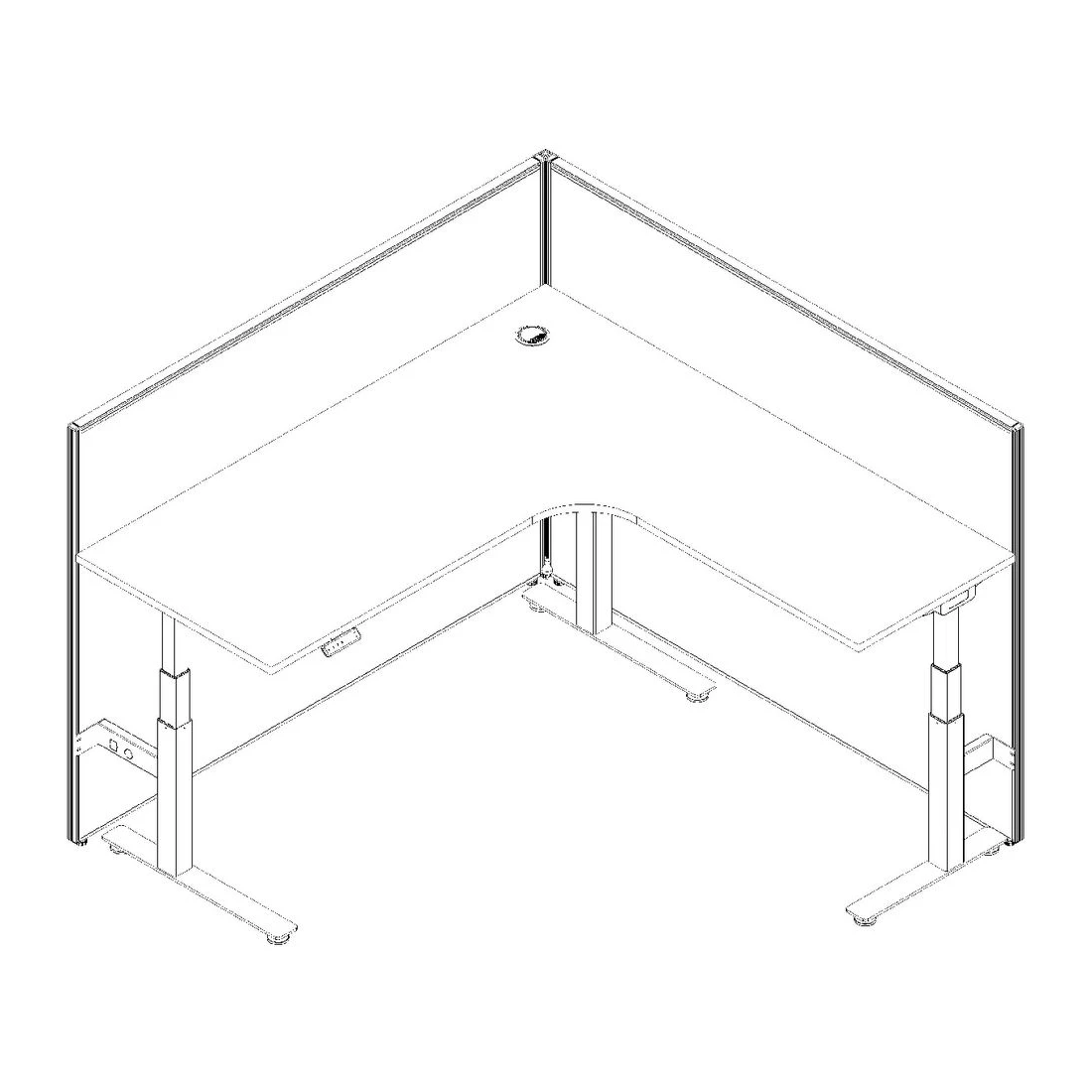 7 Stilford Screen 1500 W x 1250 H mm Black Frame Grey Fabric, 7 of 10