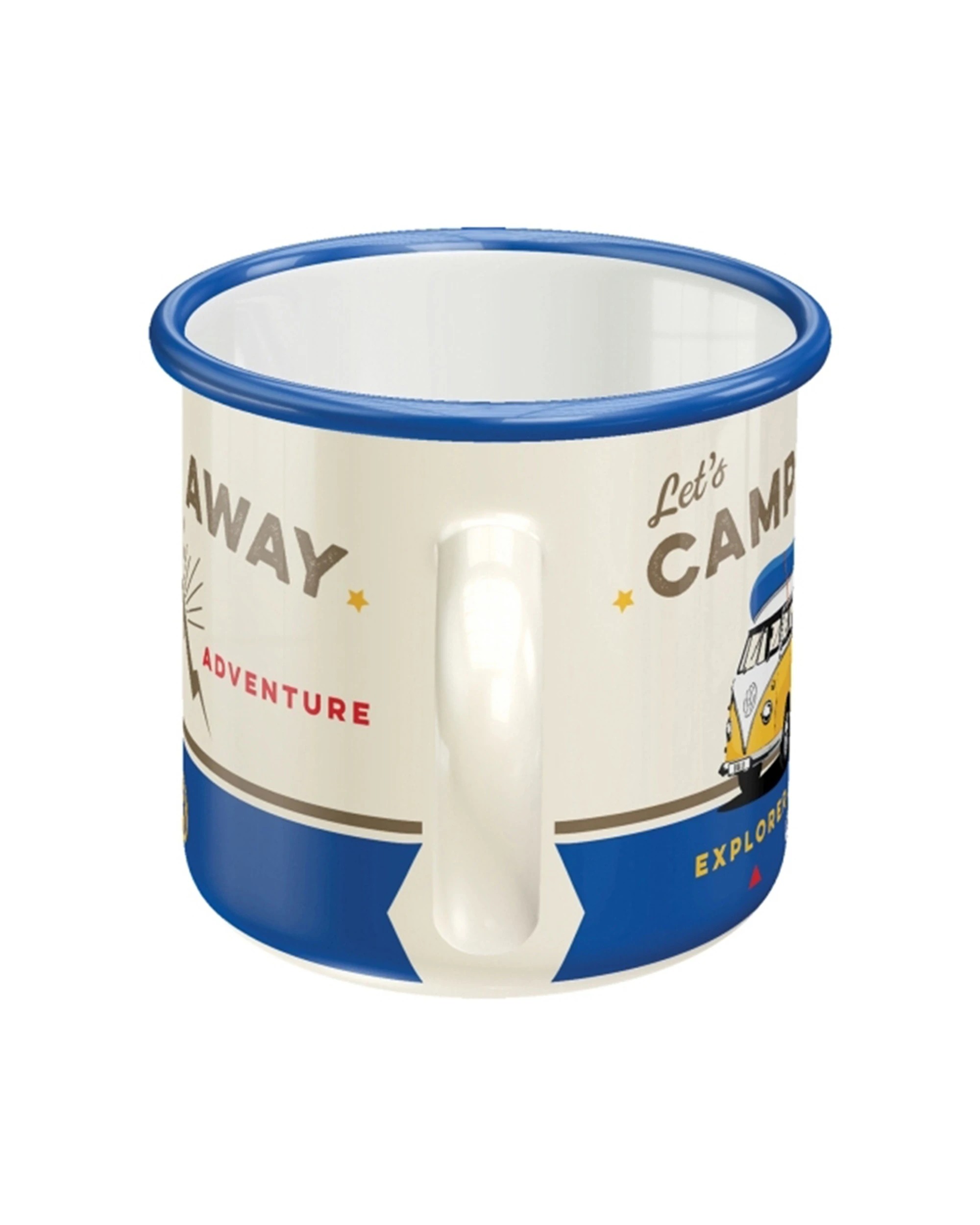 3 Nostalgic-Art Enamel Mug 360ml Mug -  VW Bulli Lets Camp Away - Multi, 3 of 4