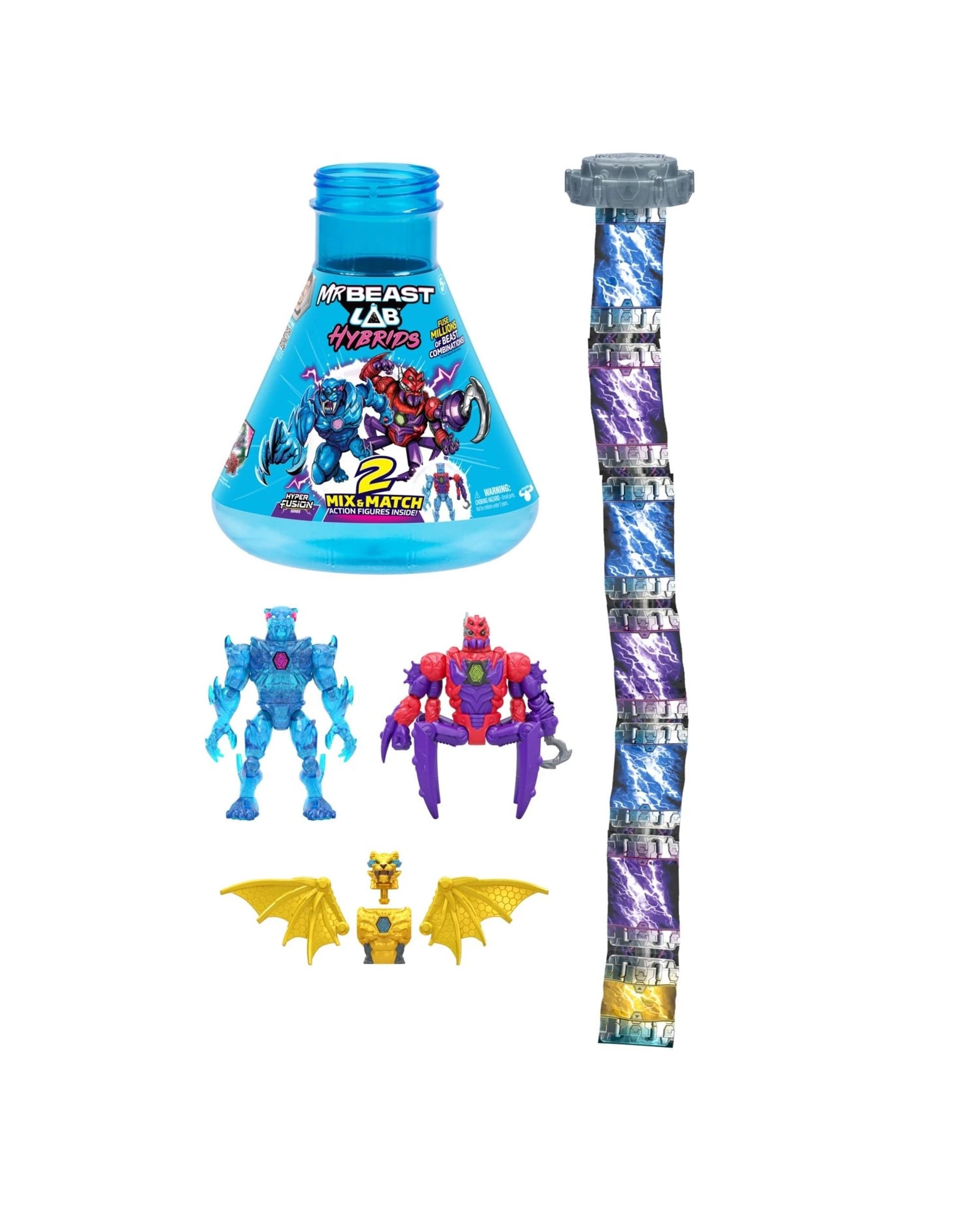 4 Mr Beast Lab Hybrids Multi Pack Mix and Match Figures - Spider Vs Energy Panther, 4 of 6