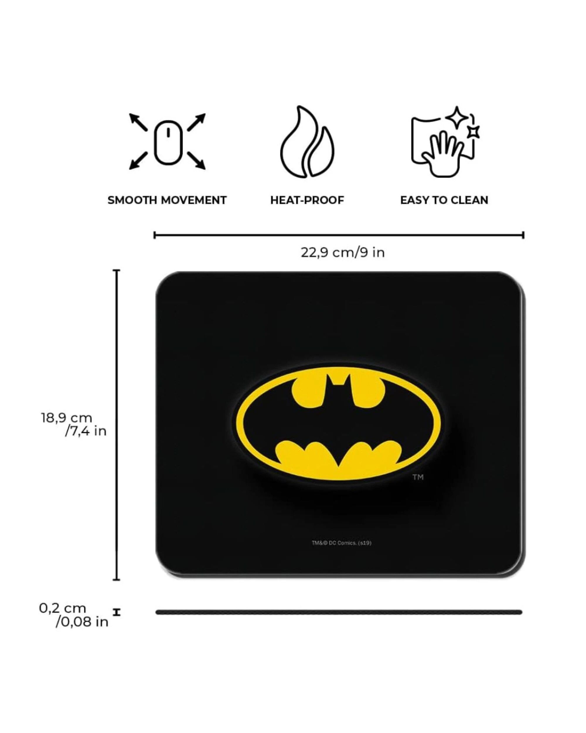 3 ERT Group Mouse Pad Batman 001 DC - Black, 3 of 3