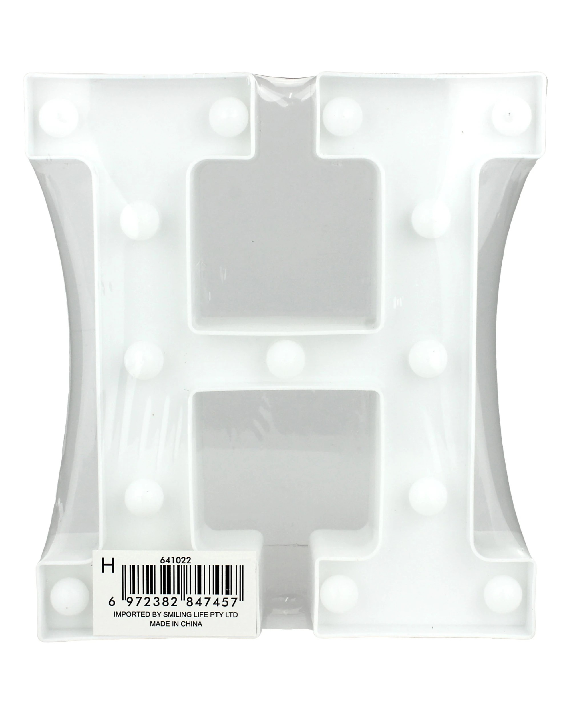 2 Partyrama LED Light Up Letter H White, 2 of 3