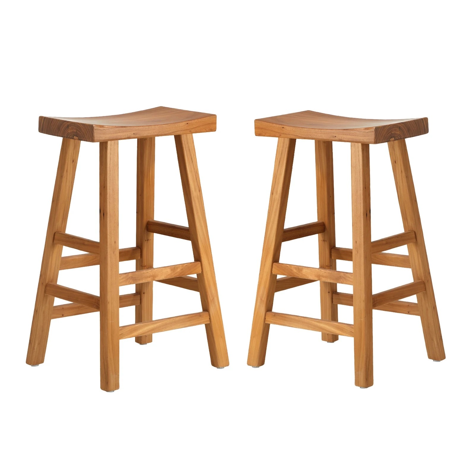 1 Oikiture 2x Bar Stools Kitchen Stool Wooden Counter Chairs Barstools
 - Natural, 1 of 10