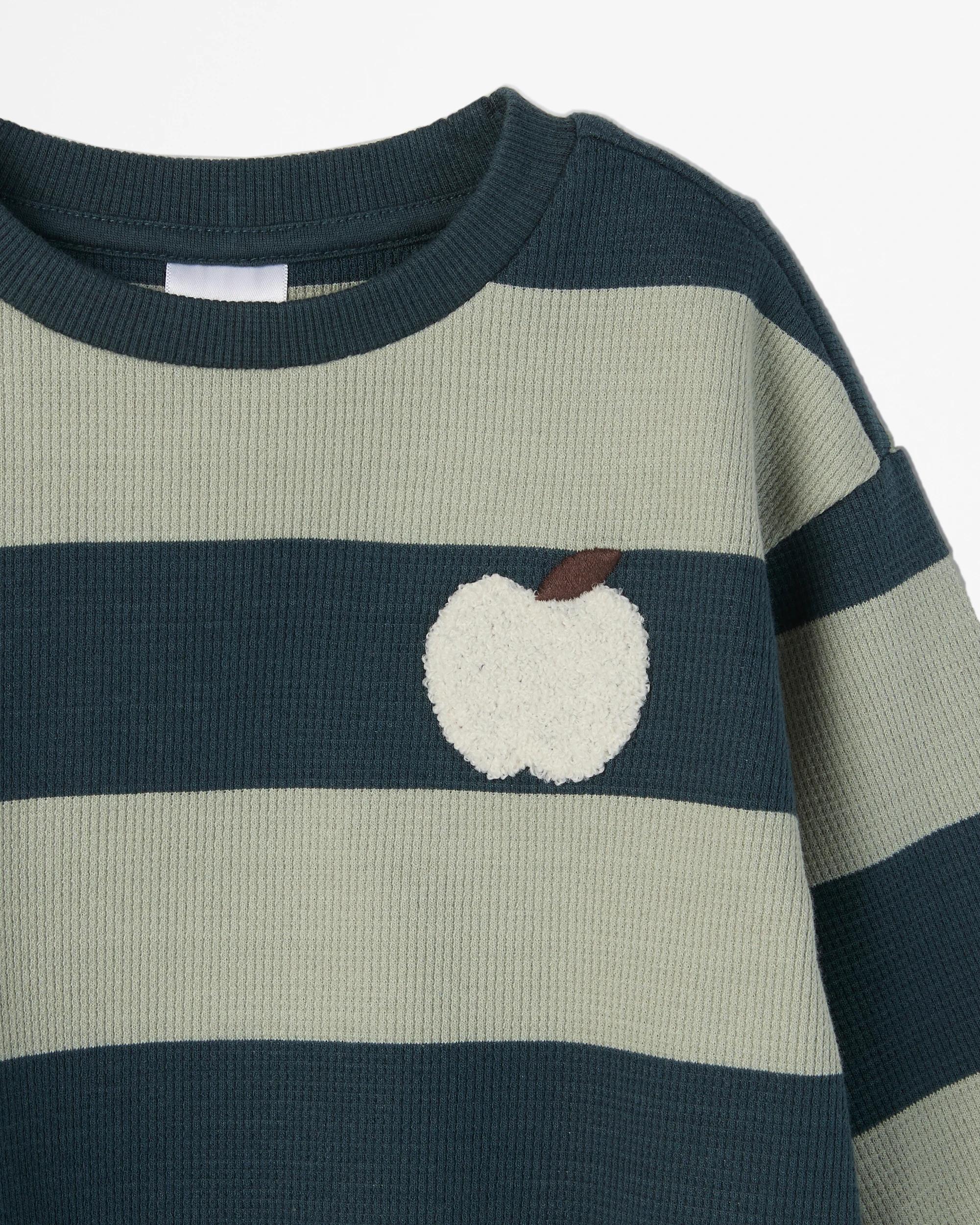 2 Target Baby Organic Cotton Long Sleeve Waffle Bodysuit APPLE FOREST, 2 of 2