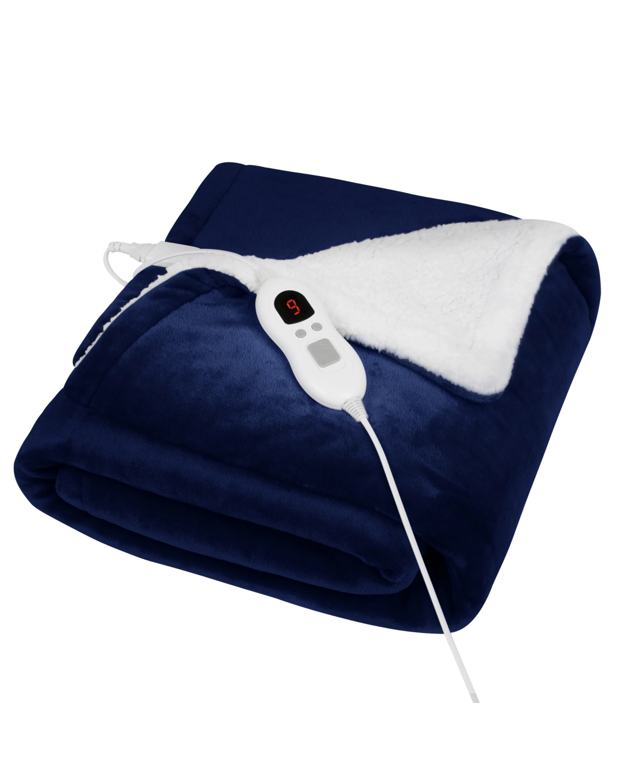 1 Advwin Electric Heated Throw Washable Flannel Blanket - Blue, 1 of 7