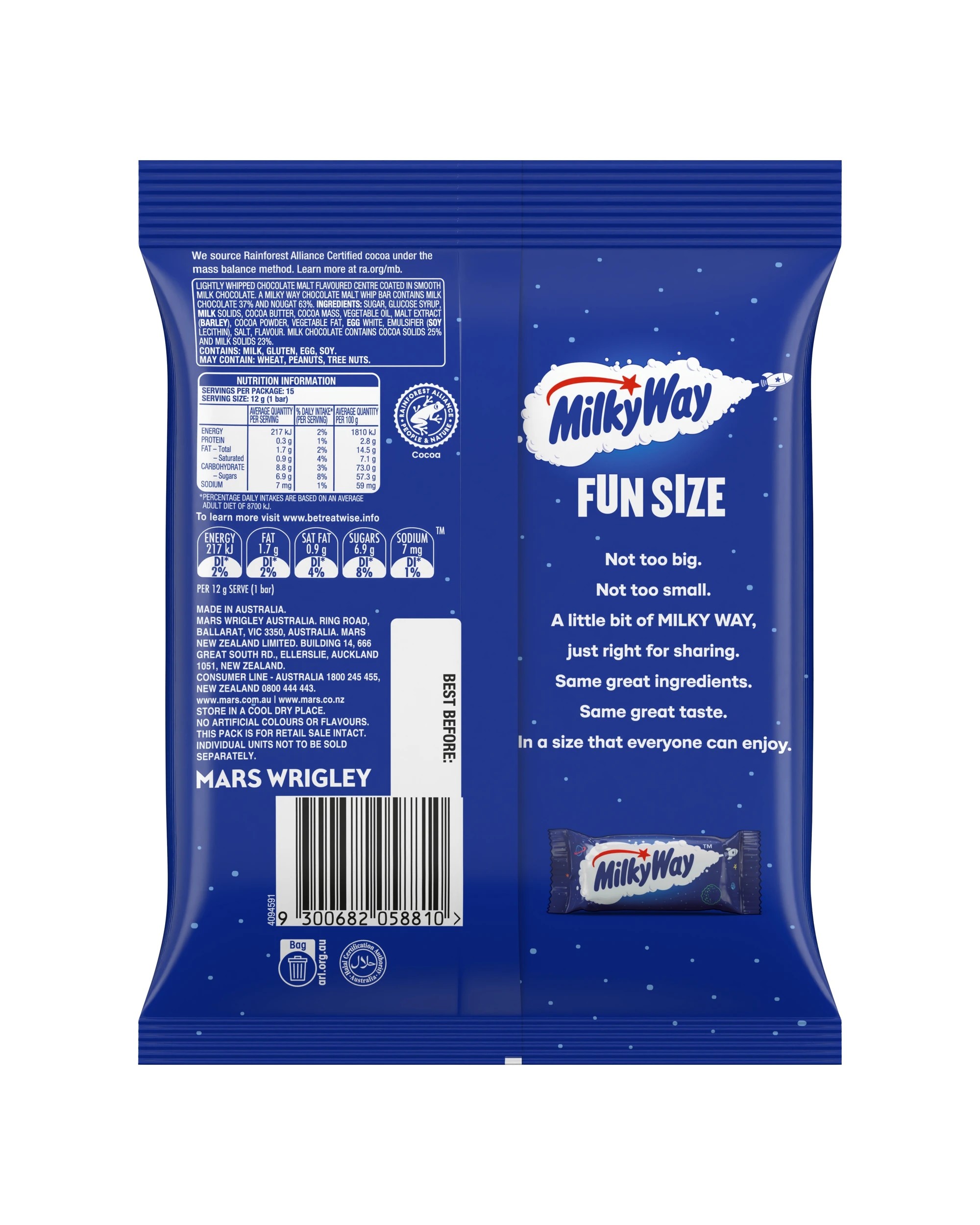 2 Milky Way 15 Piece Milk Chocolate Fun Size Share Pack 180g, 2 of 5