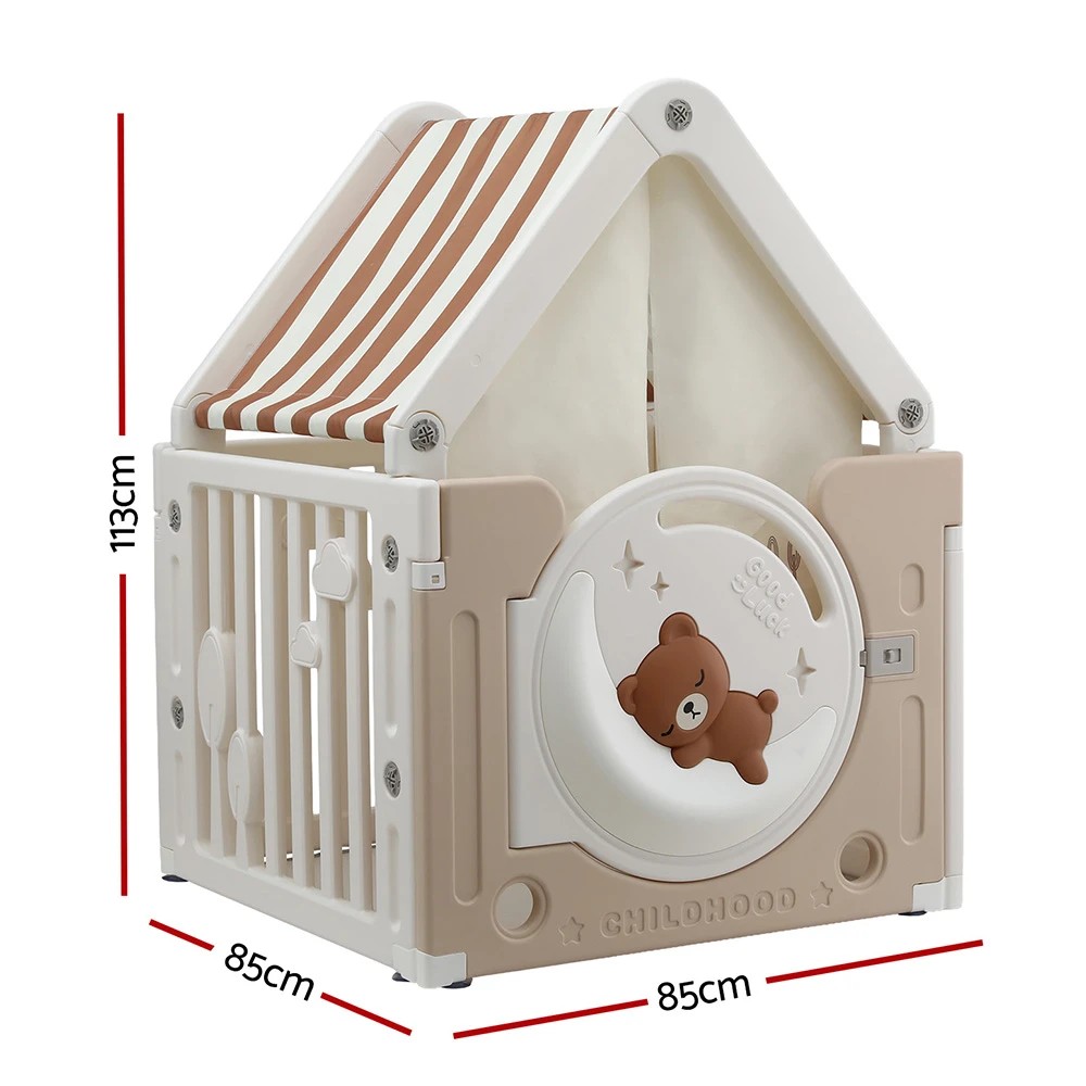 2 Keezi Kids Play Tent Playhouse Castle with Floor Mat 85CMX113CM - Multi, 2 of 8