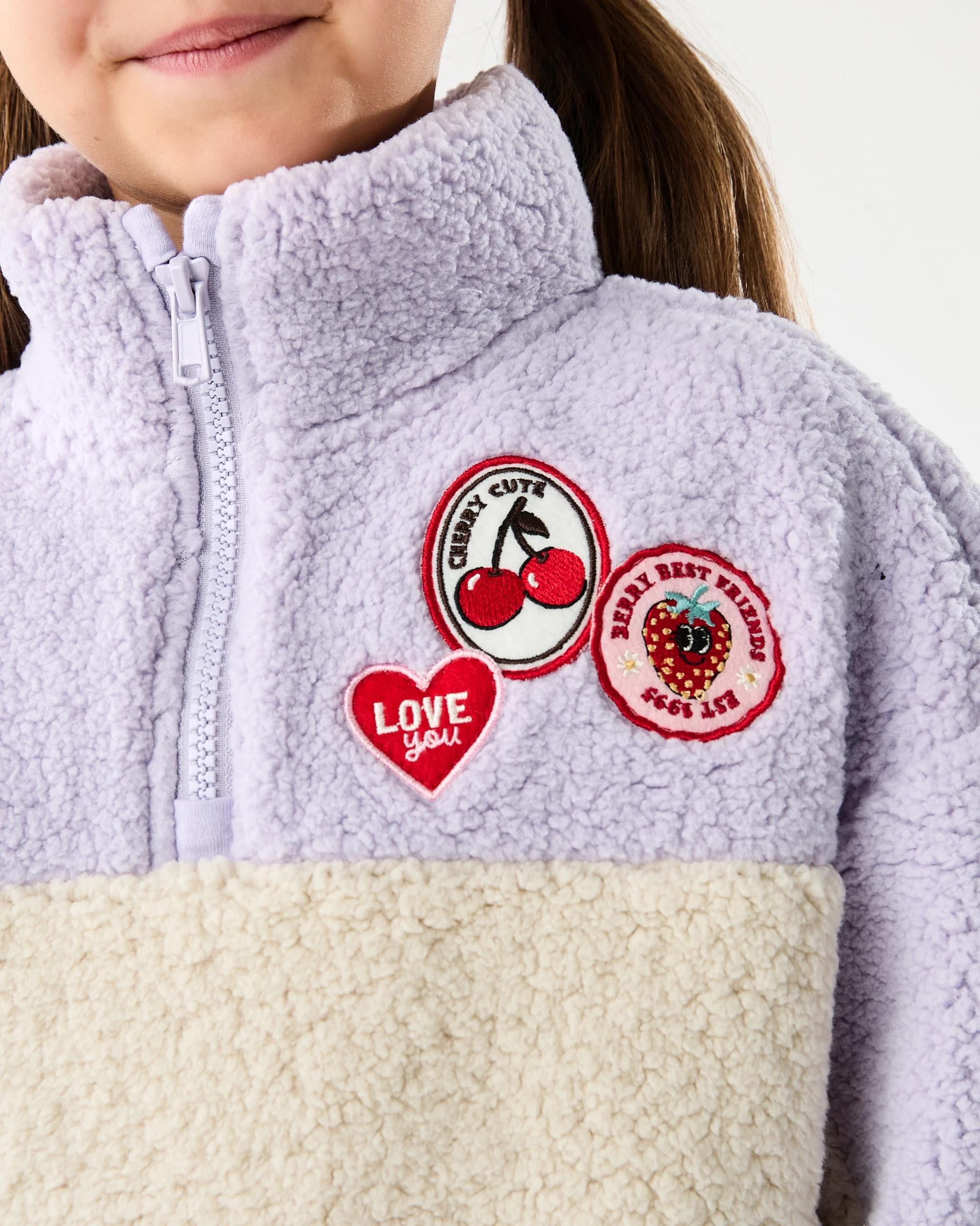 5 Quarter Zip Teddy Fleece Sweatshirt Mlti Badge, 5 of 8