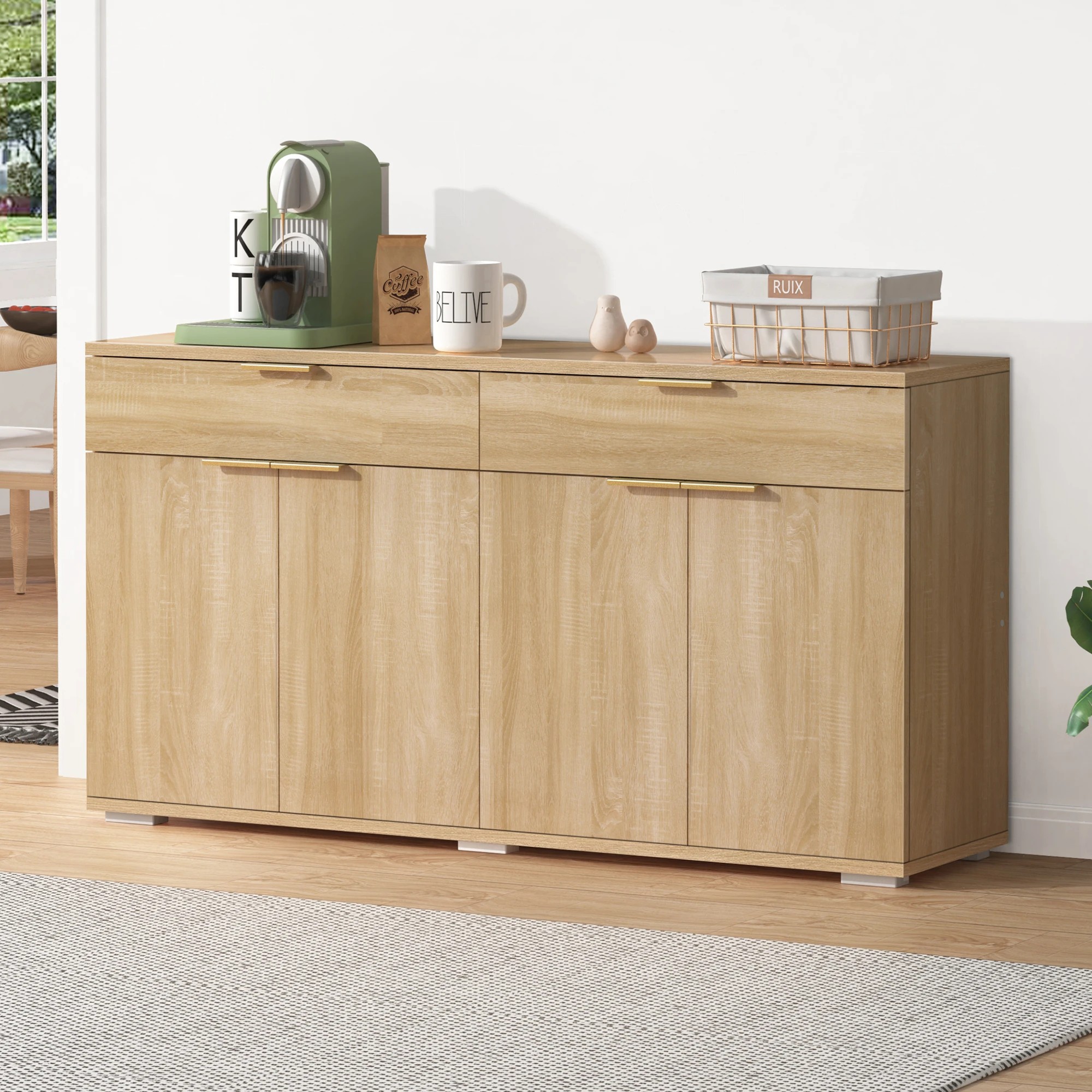 2 Alfordson Buffet Sideboard Cabinet - Natural, 2 of 9