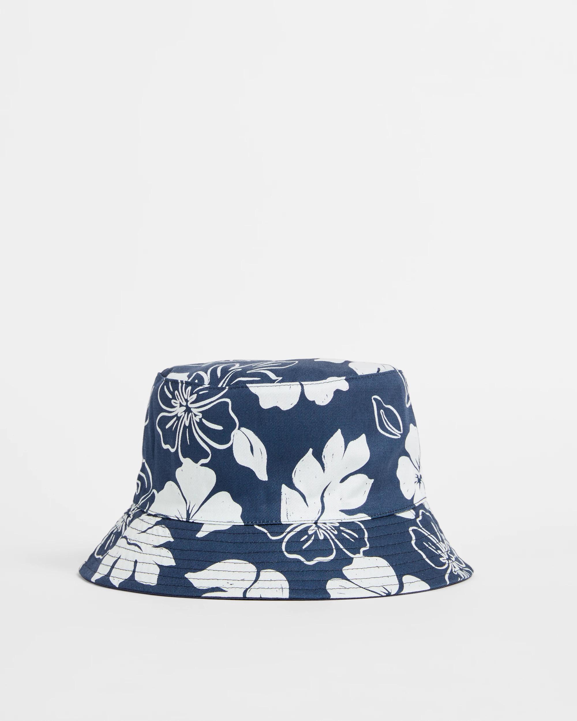 1 Target Kids Reversible Print Bucket Hat NAVY BLUE / HIBISCUS, 1 of 1