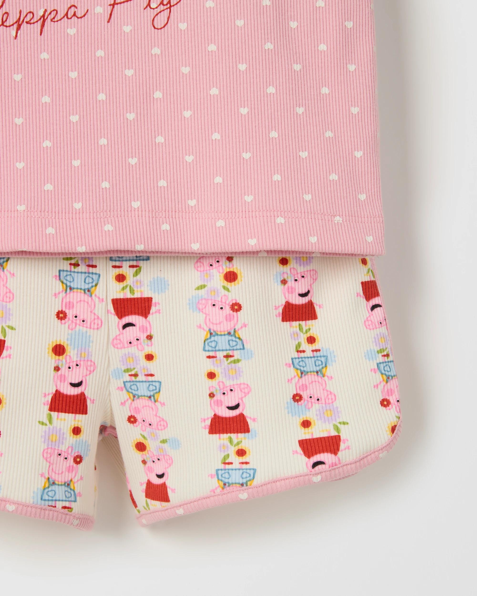 3 Peppa Pig Australian Cotton Blend Younger Girls Knit Pyjama Set PEPPA PIG PINK, 3 of 4