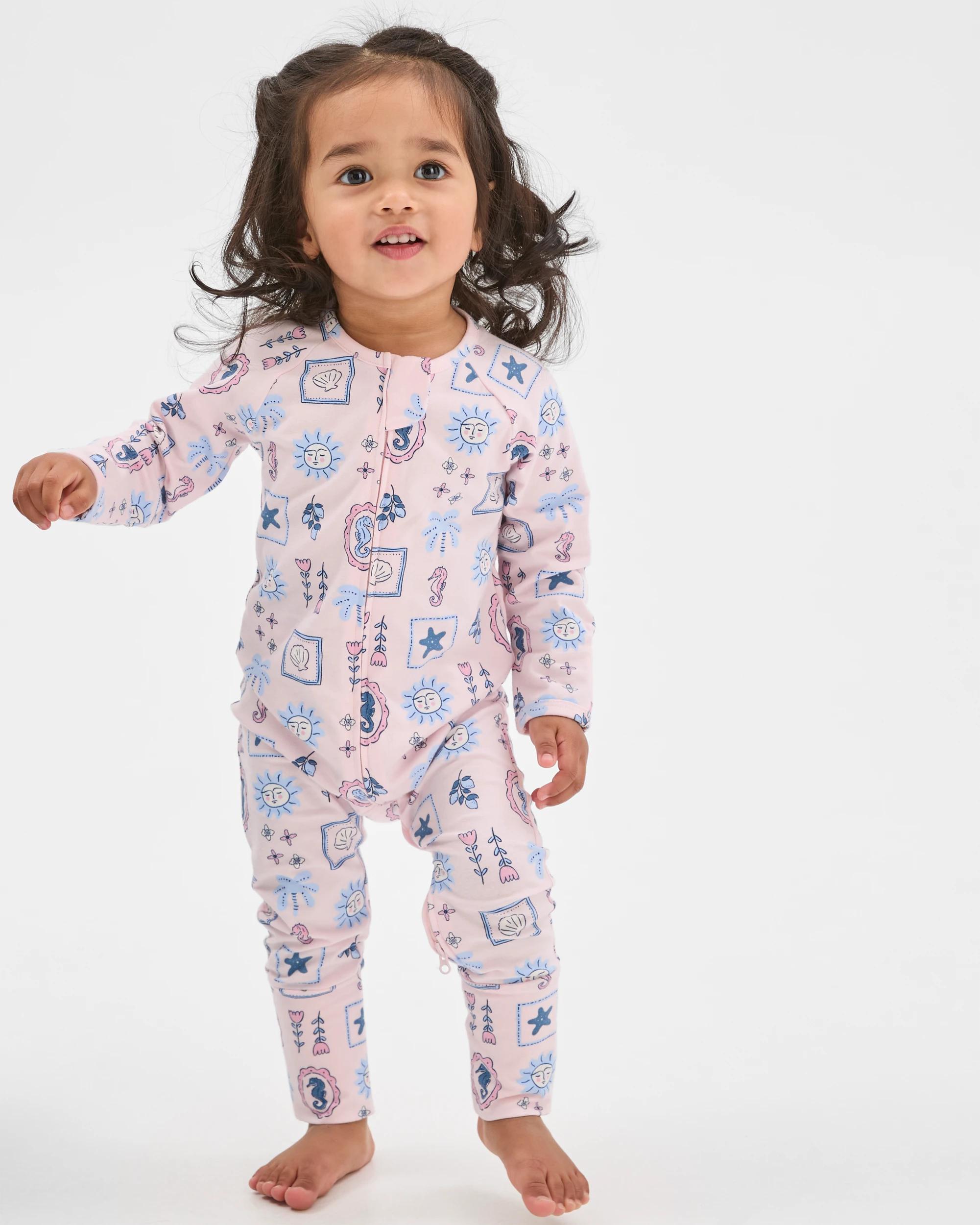 1 Target Baby Organic Cotton Zip Front Footless Coverall BALLETS SEA TILE, 1 of 6