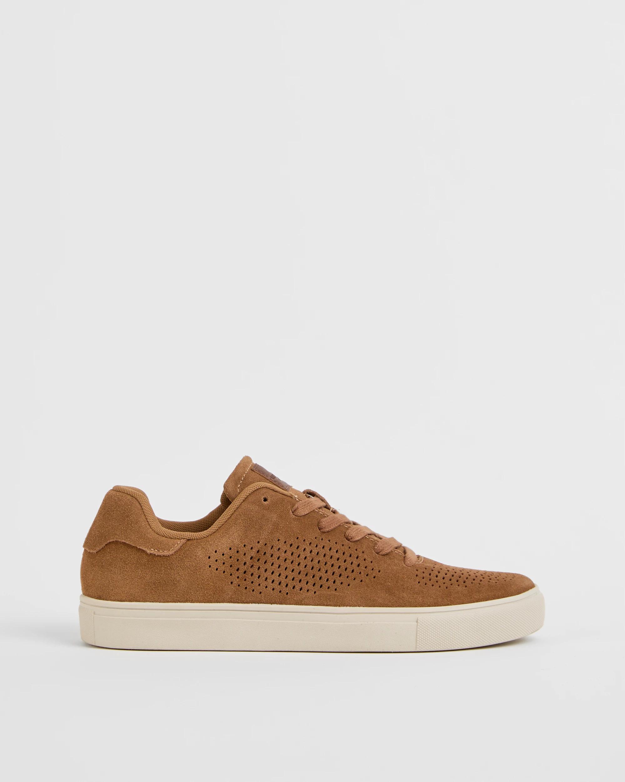 1 Target Man Pin Punched Suede Sneaker TAN, 1 of 4