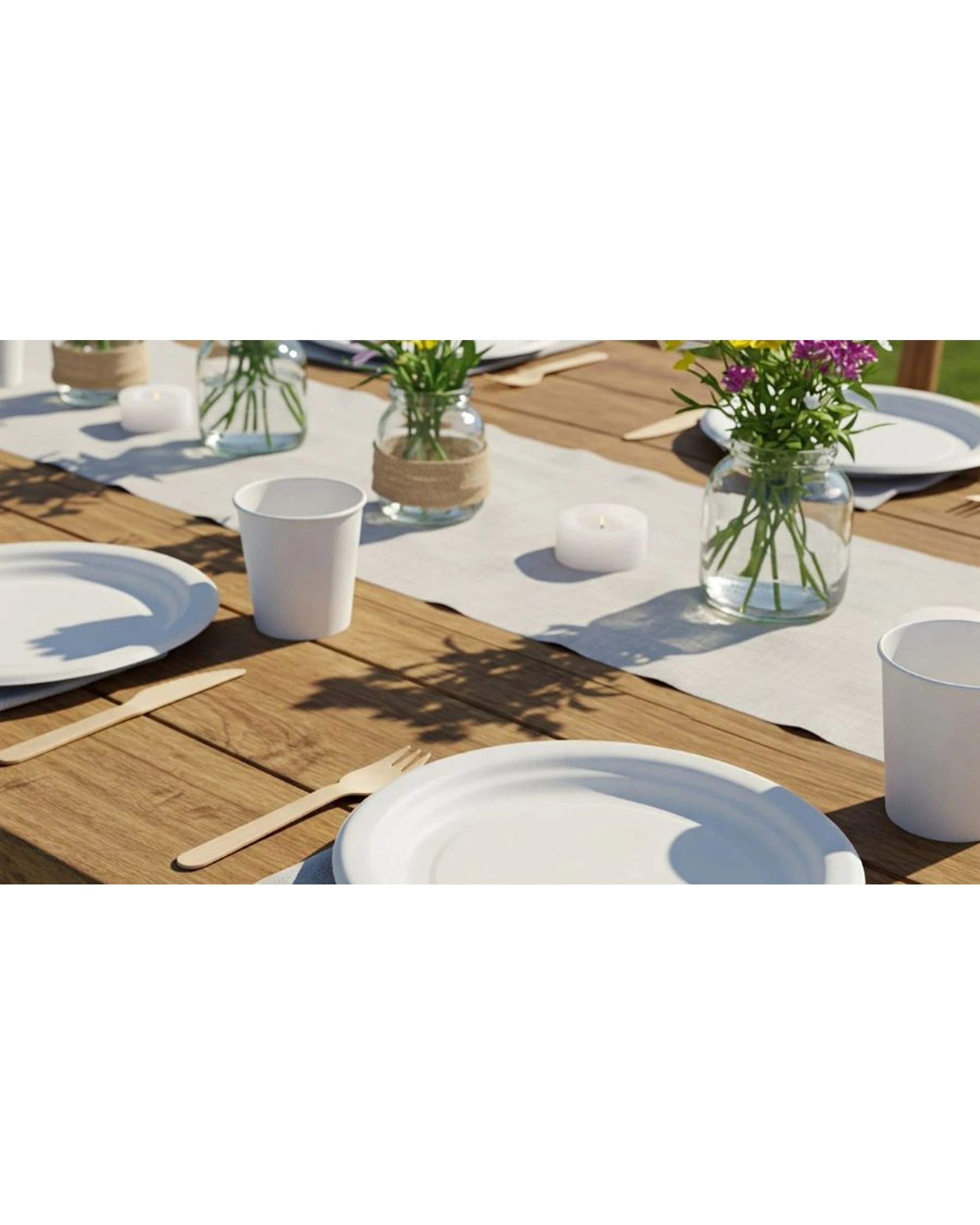 2 Partyware 50pc FSC Earth-Friendly Fork Set Tableware/Serveware 160mm - Natural, 2 of 3