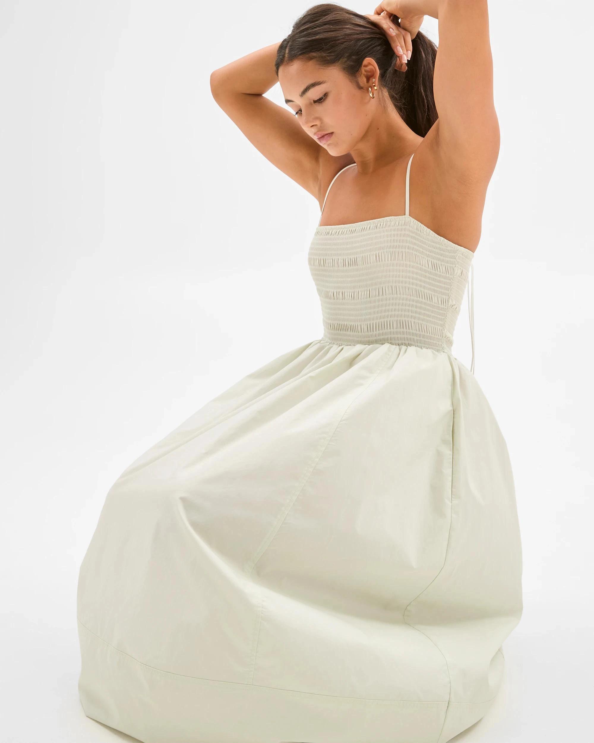 5 Shirred Cocoon Midi Dress - Lily Loves PISTACHIO, 5 of 7