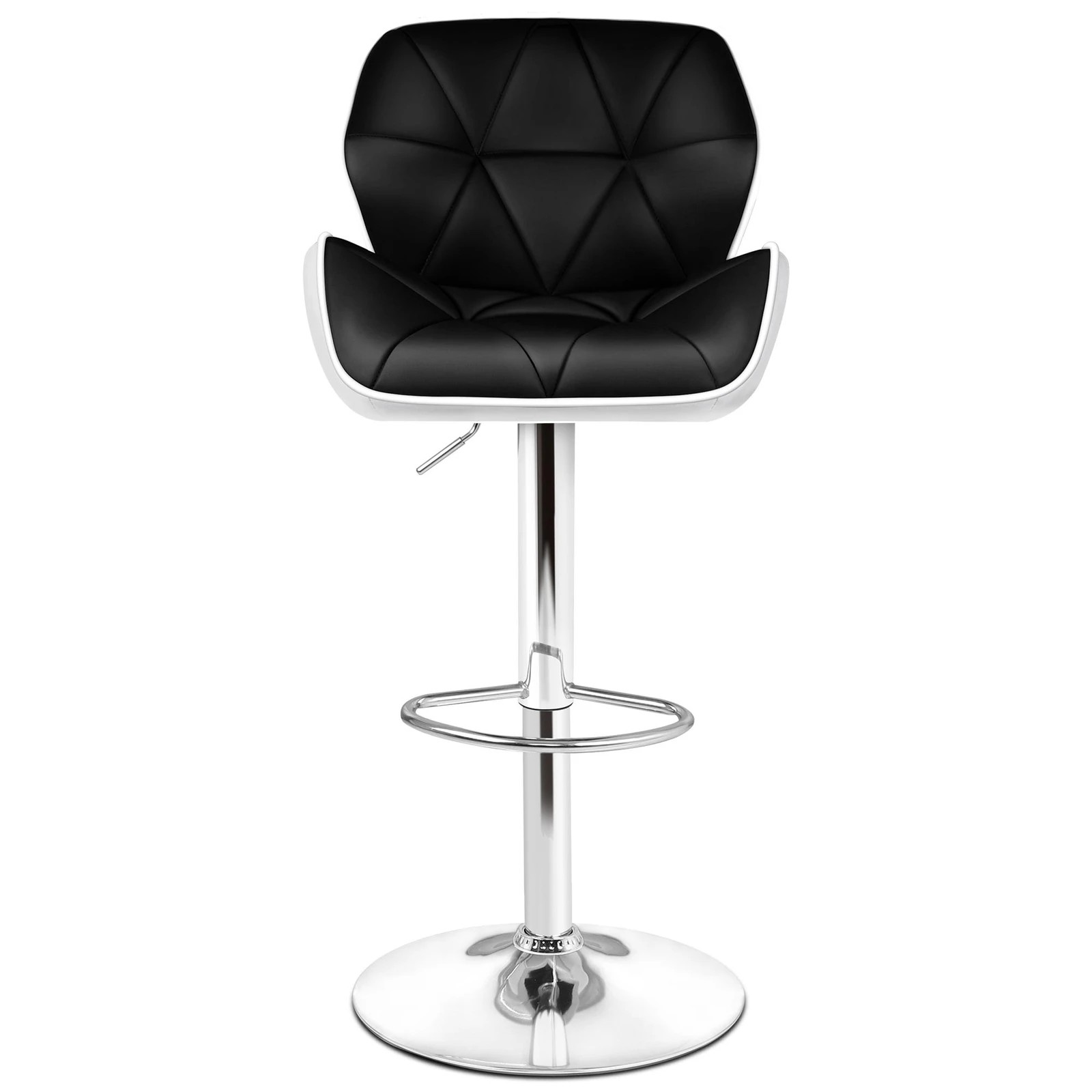 5 Alfordson 2x Bar Stools Gas Lift Leather - Black, 5 of 9