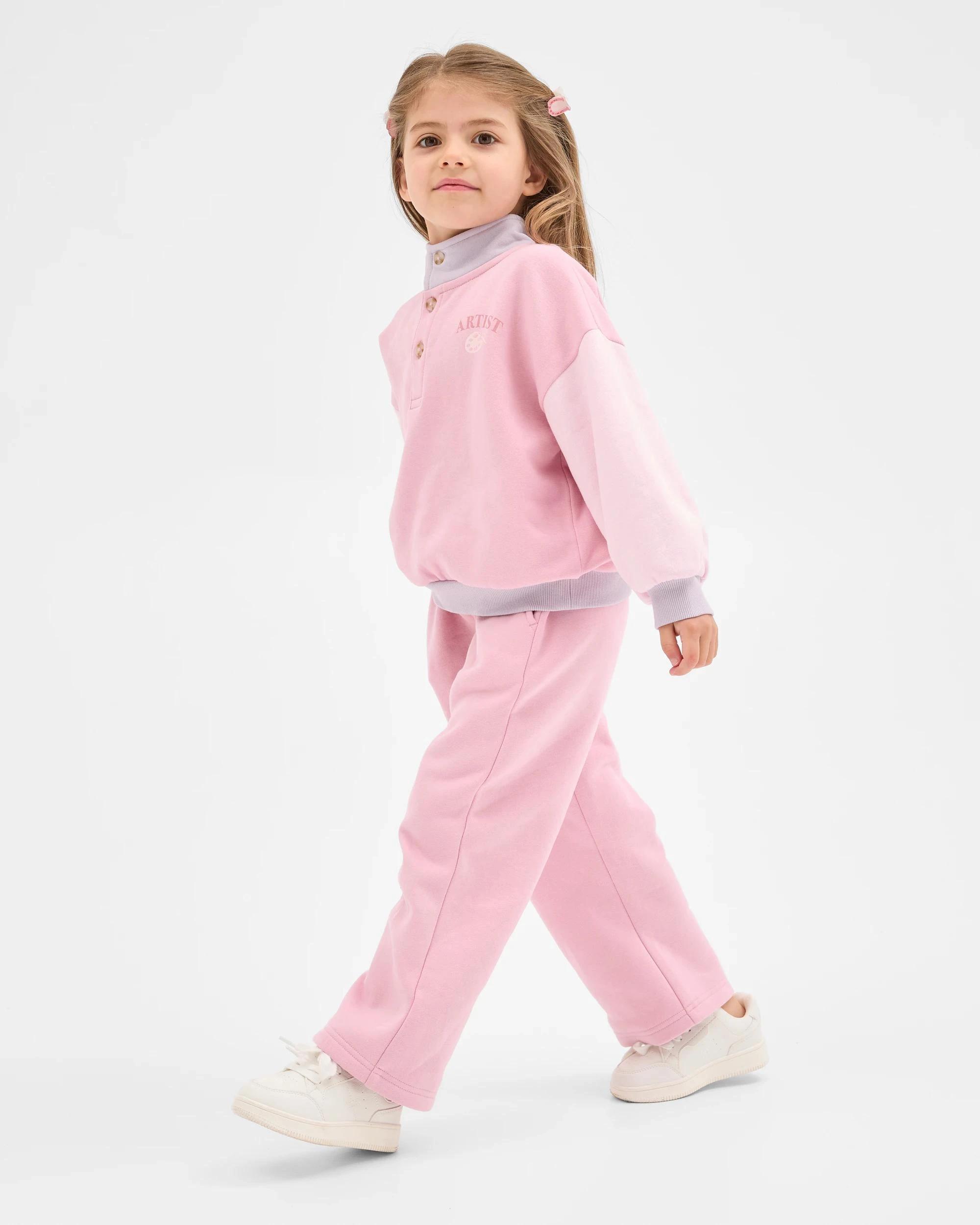 2 Target Kids Australian Cotton Blend Fashion Wide Leg Trackpants PINK COLOUR BLOCK, 2 of 6